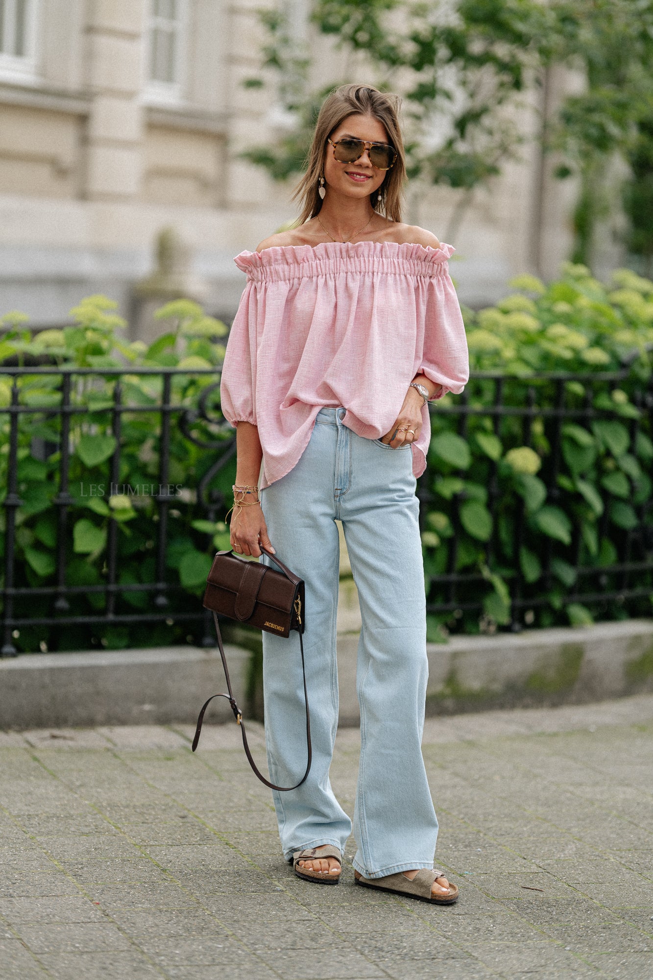 Anabel Schulterfreie Bluse hellrosa