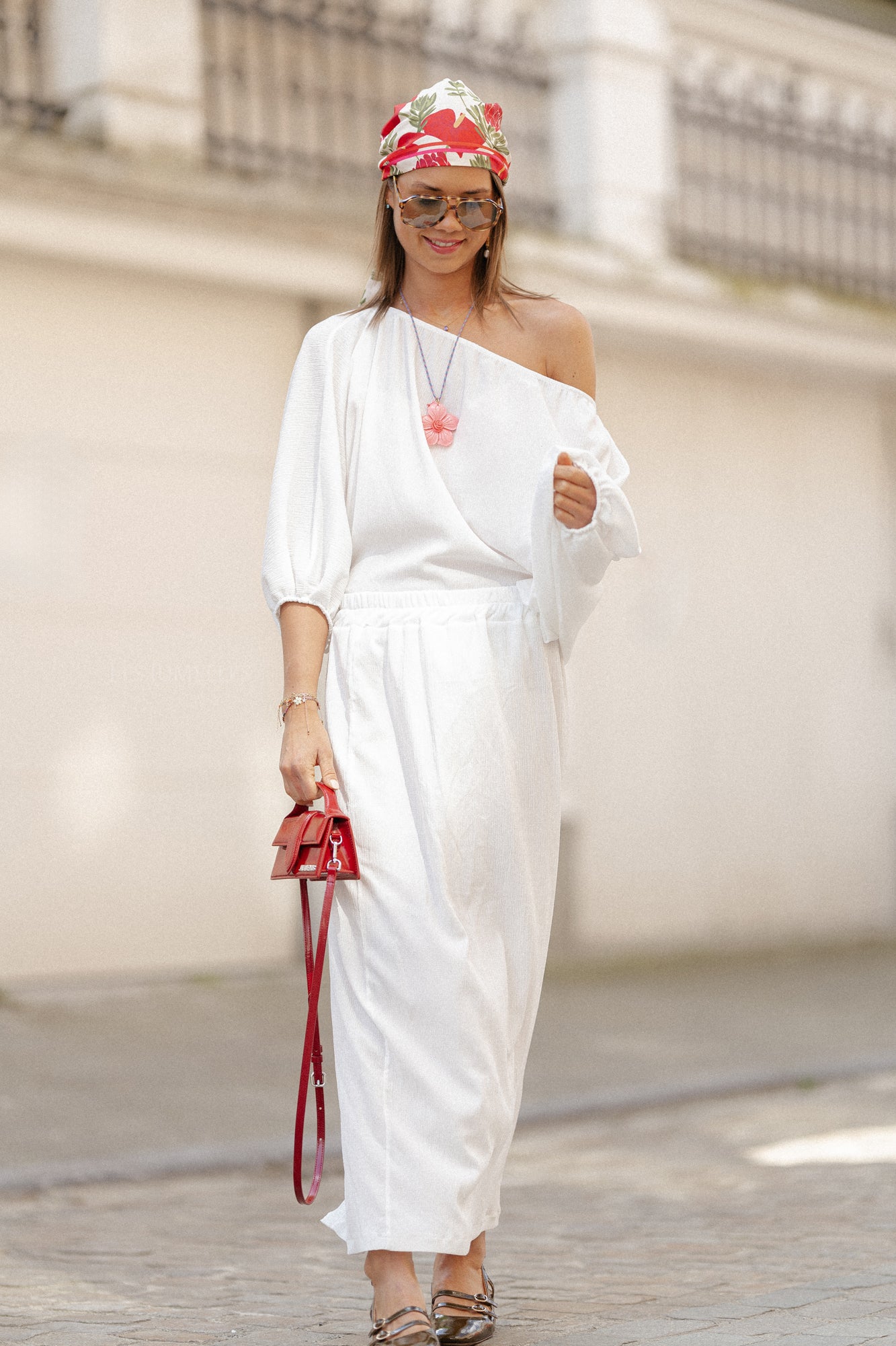 Aubrey Off-Shoulder Bluse Weiß