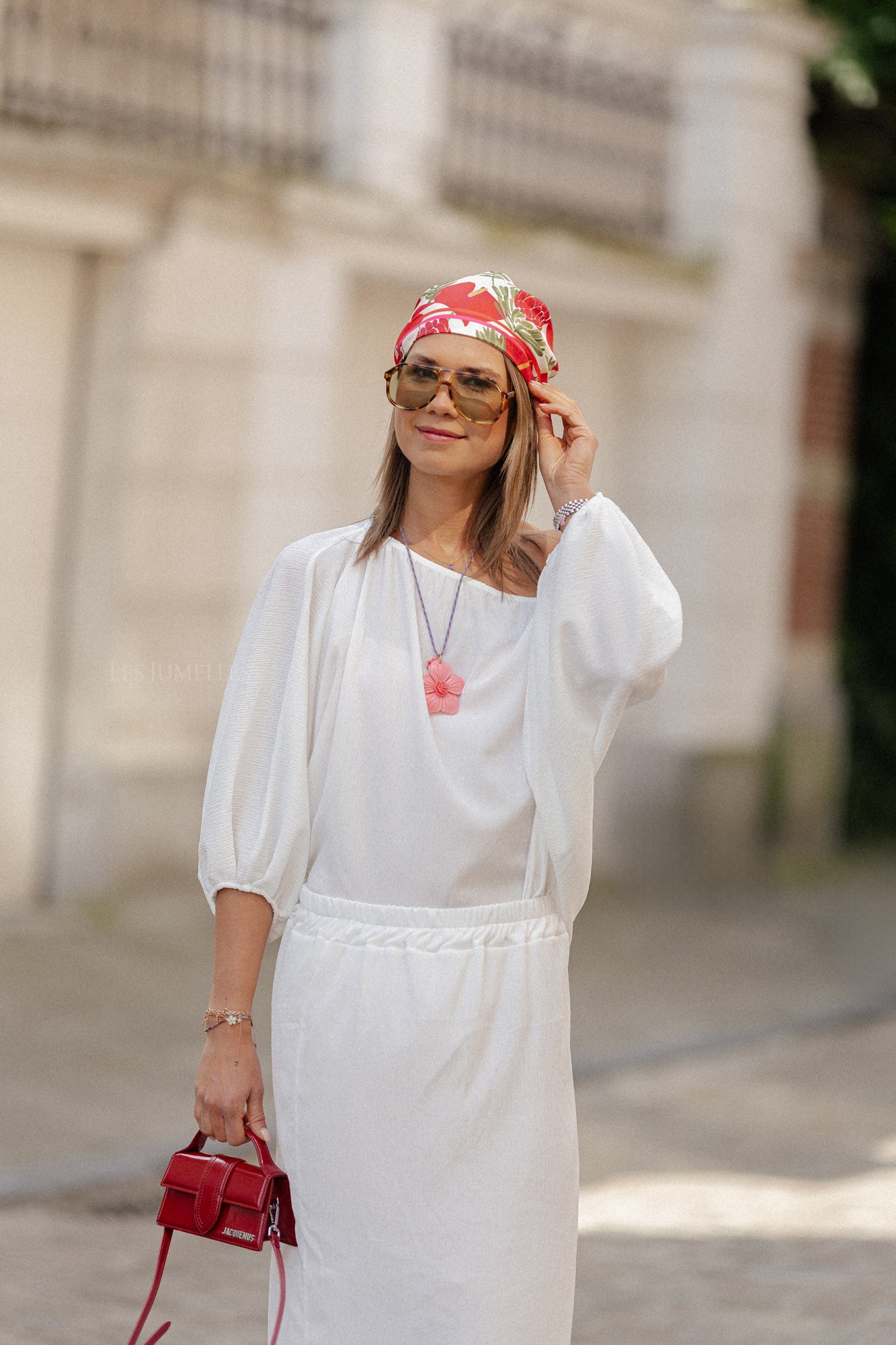 Aubrey Off-Shoulder Bluse Weiß