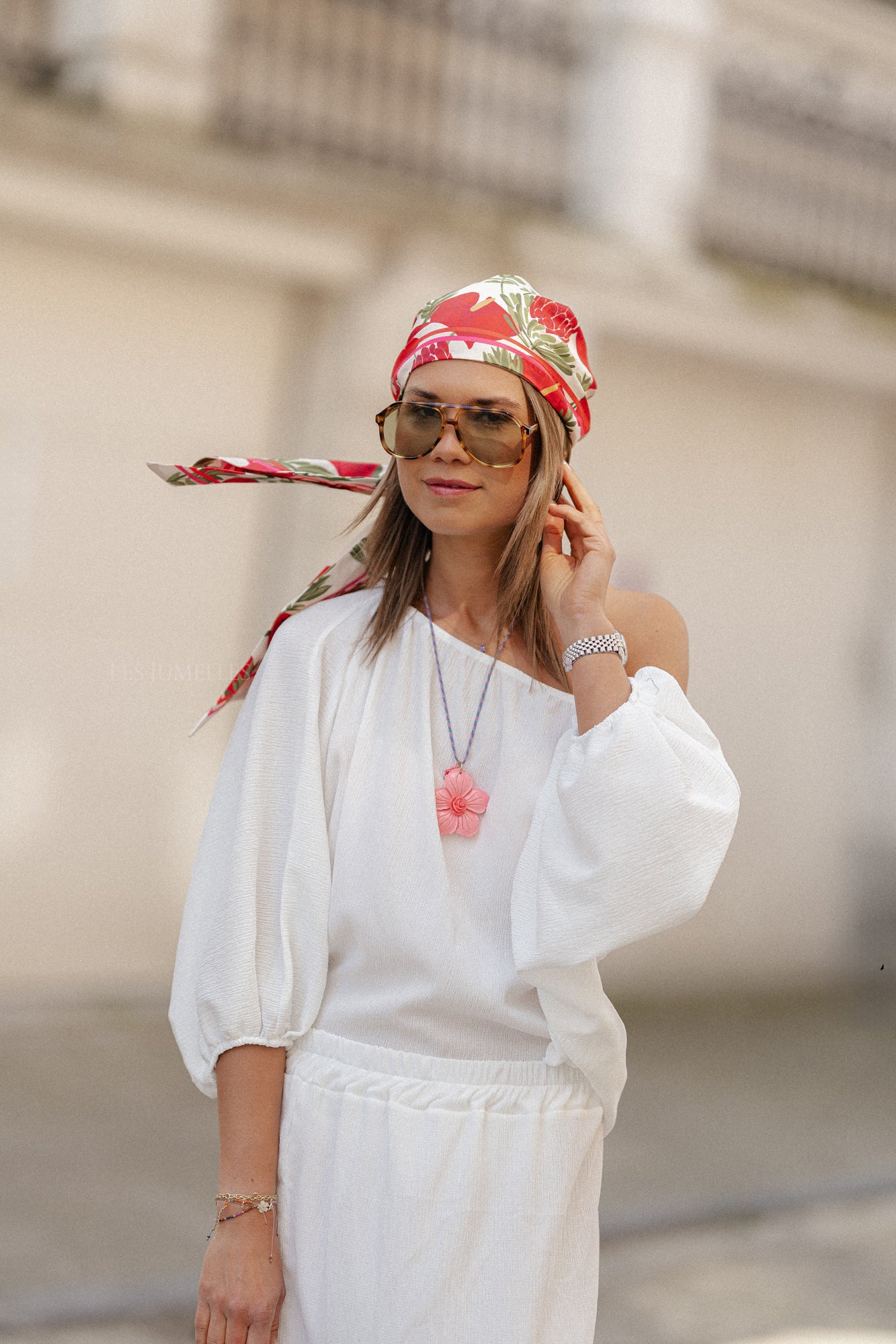 Aubrey Off-Shoulder Bluse Weiß