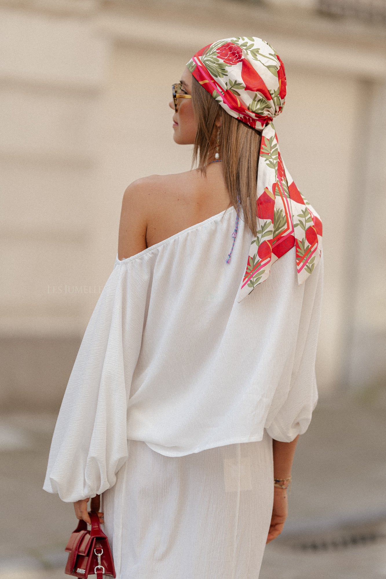 Aubrey Off-Shoulder Bluse Weiß