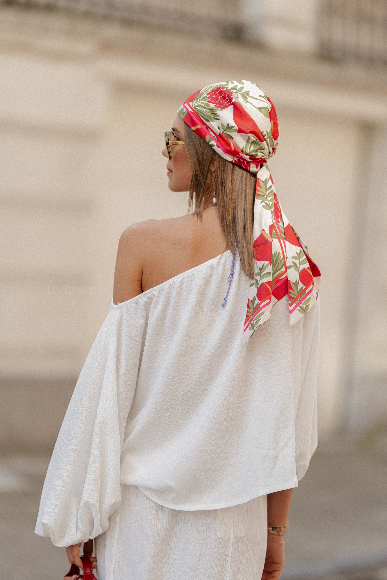 Aubrey Off-Shoulder Bluse Weiß