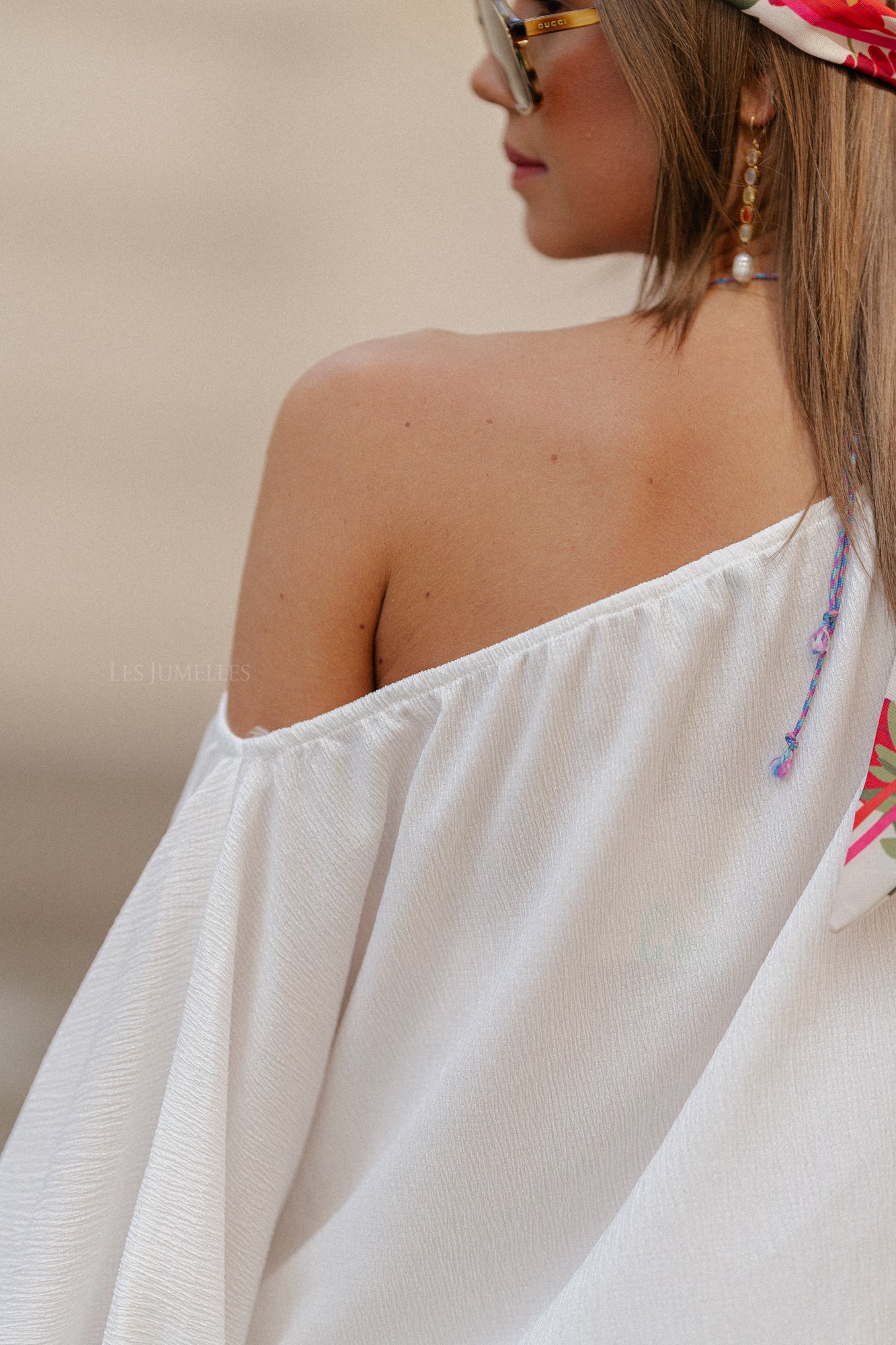 Aubrey Off-Shoulder Bluse Weiß