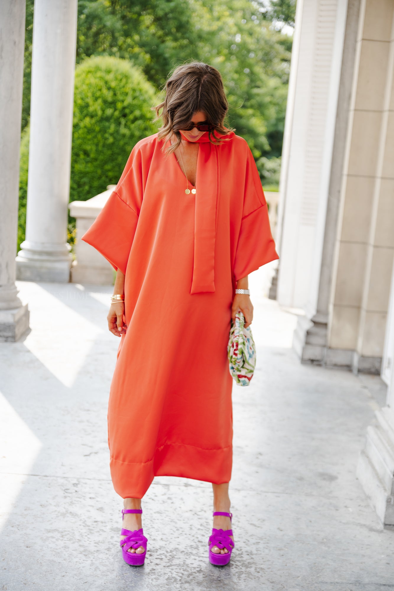 <tc>Robe longue Imke corail</tc>