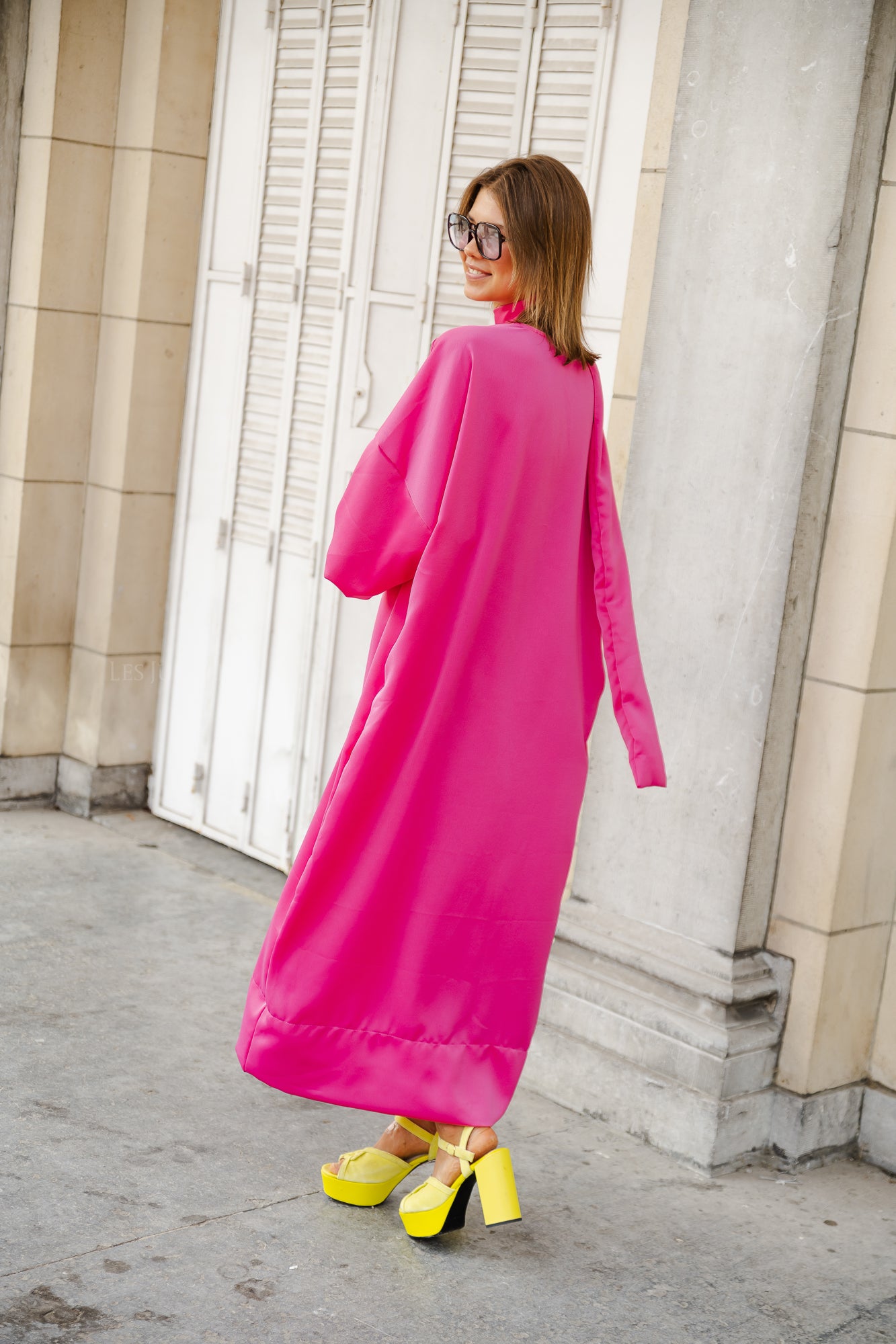 <tc>Robe longue Imke fuchsia</tc>