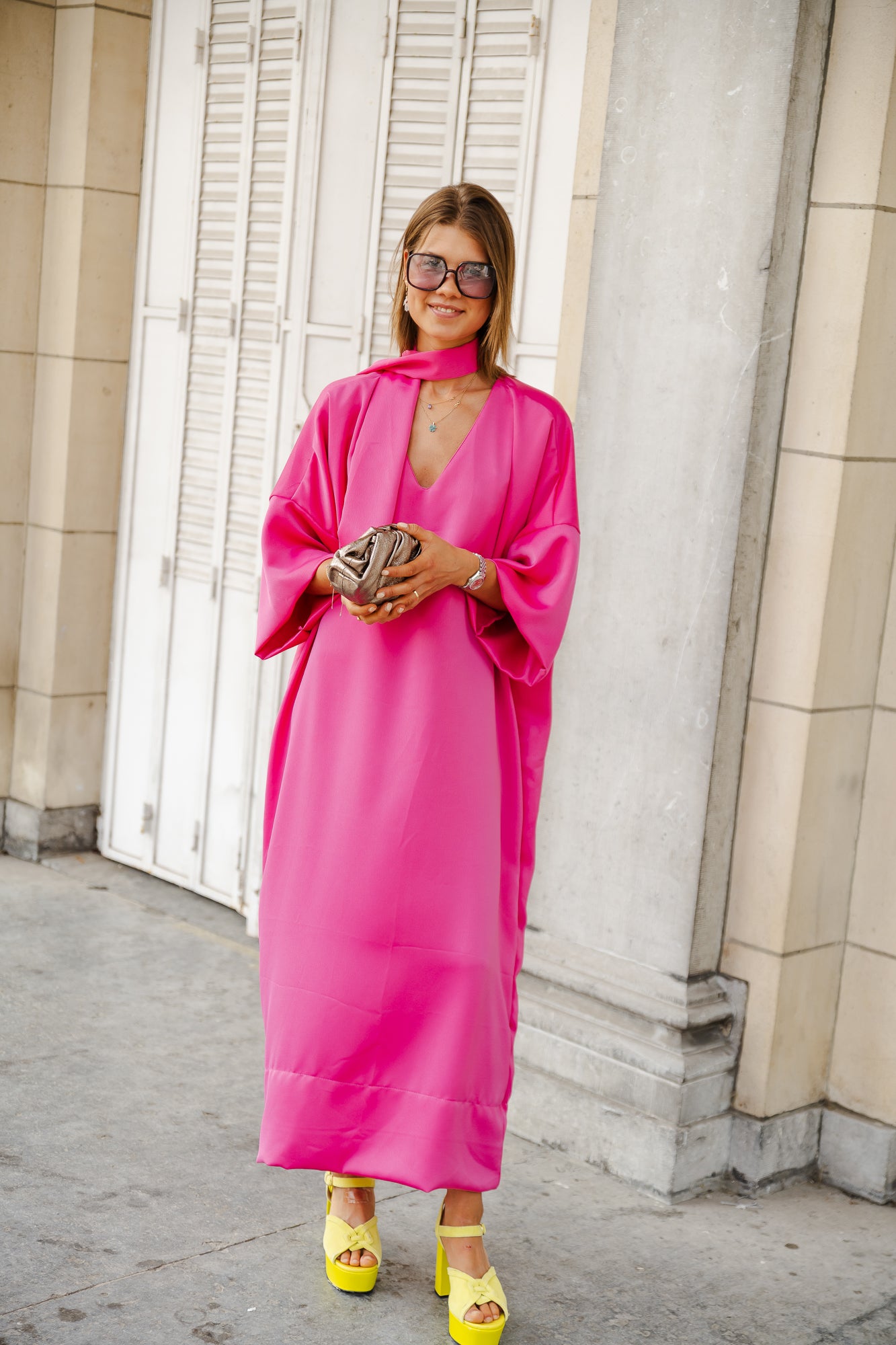 <tc>Robe longue Imke fuchsia</tc>