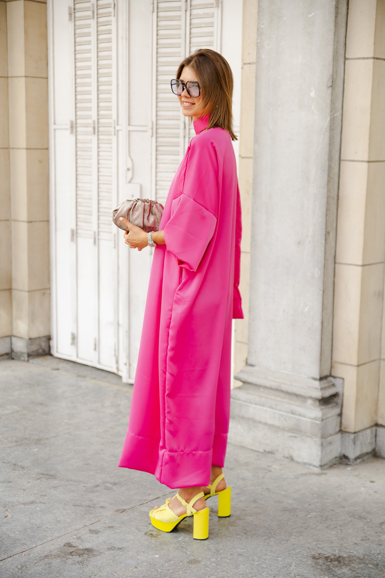 <tc>Robe longue Imke fuchsia</tc>