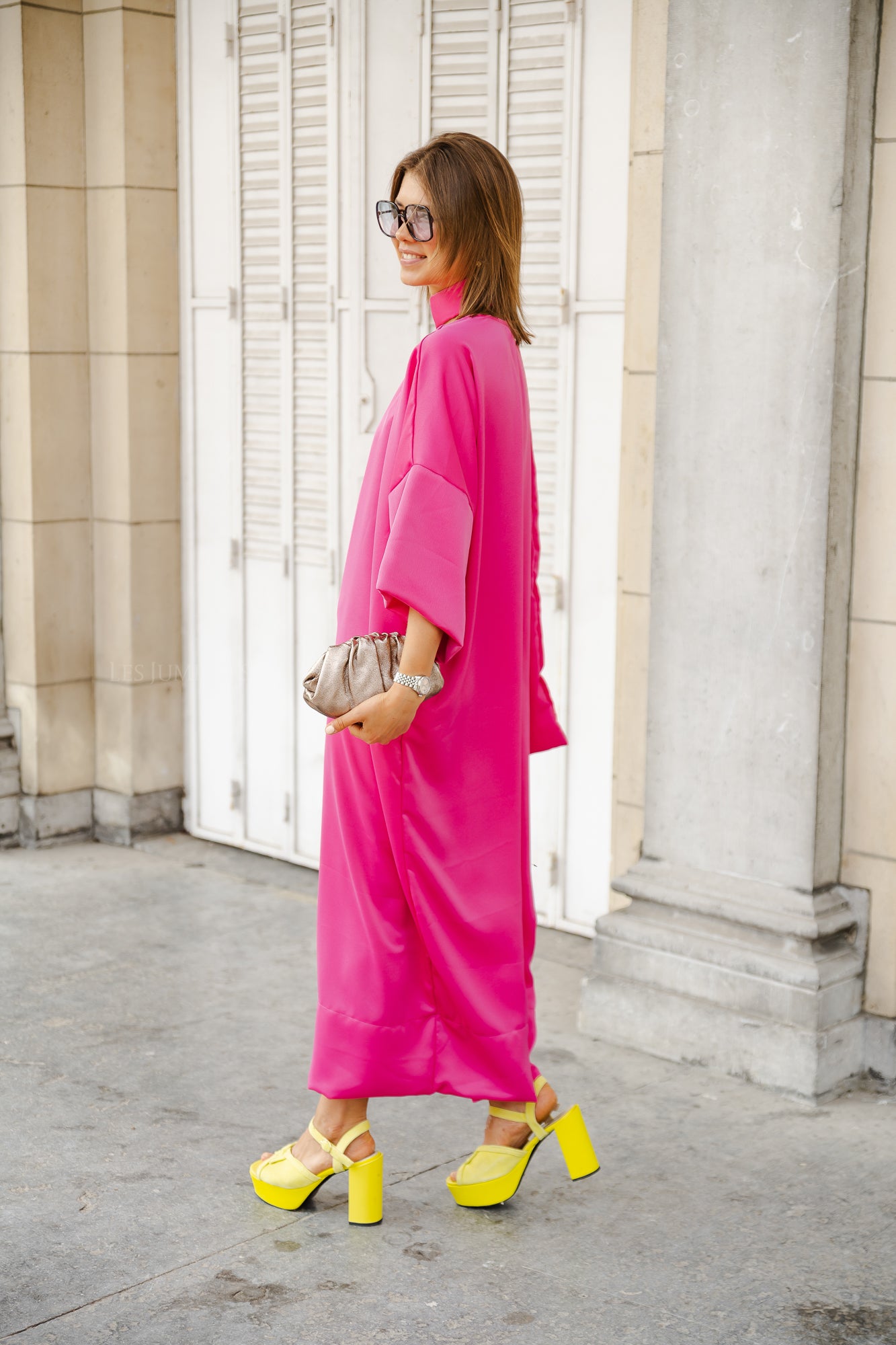 <tc>Robe longue Imke fuchsia</tc>