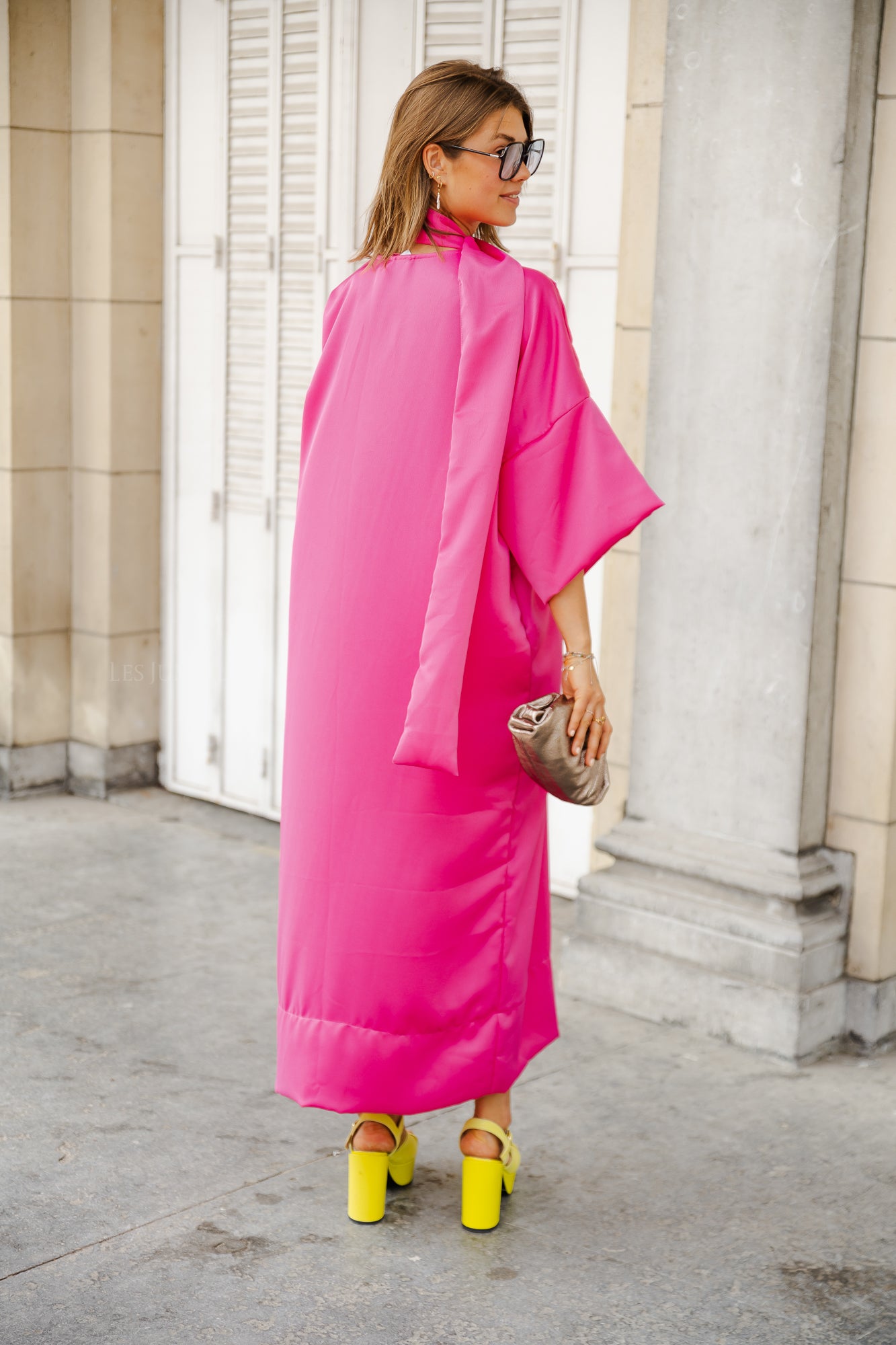<tc>Robe longue Imke fuchsia</tc>