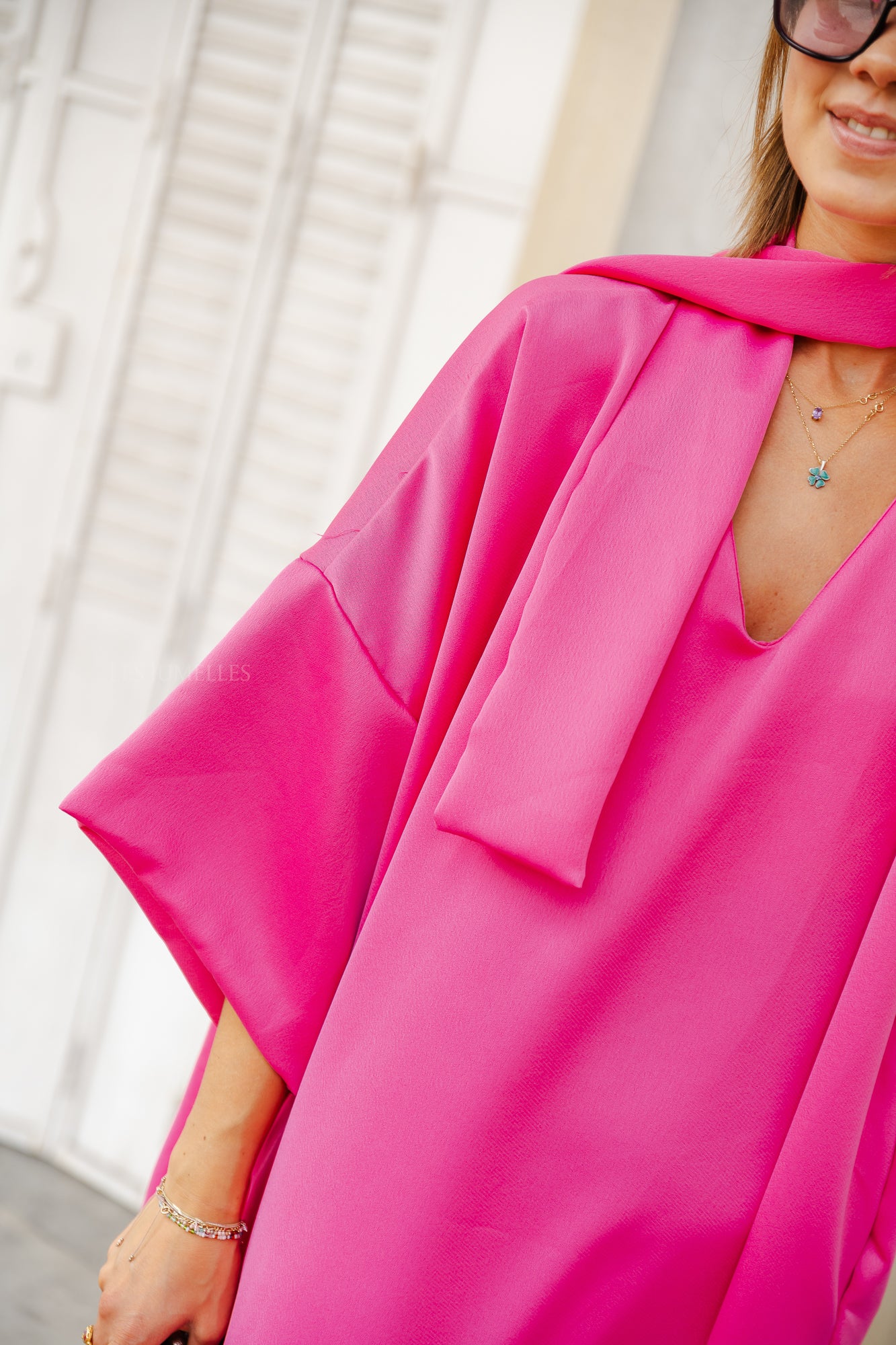 <tc>Robe longue Imke fuchsia</tc>