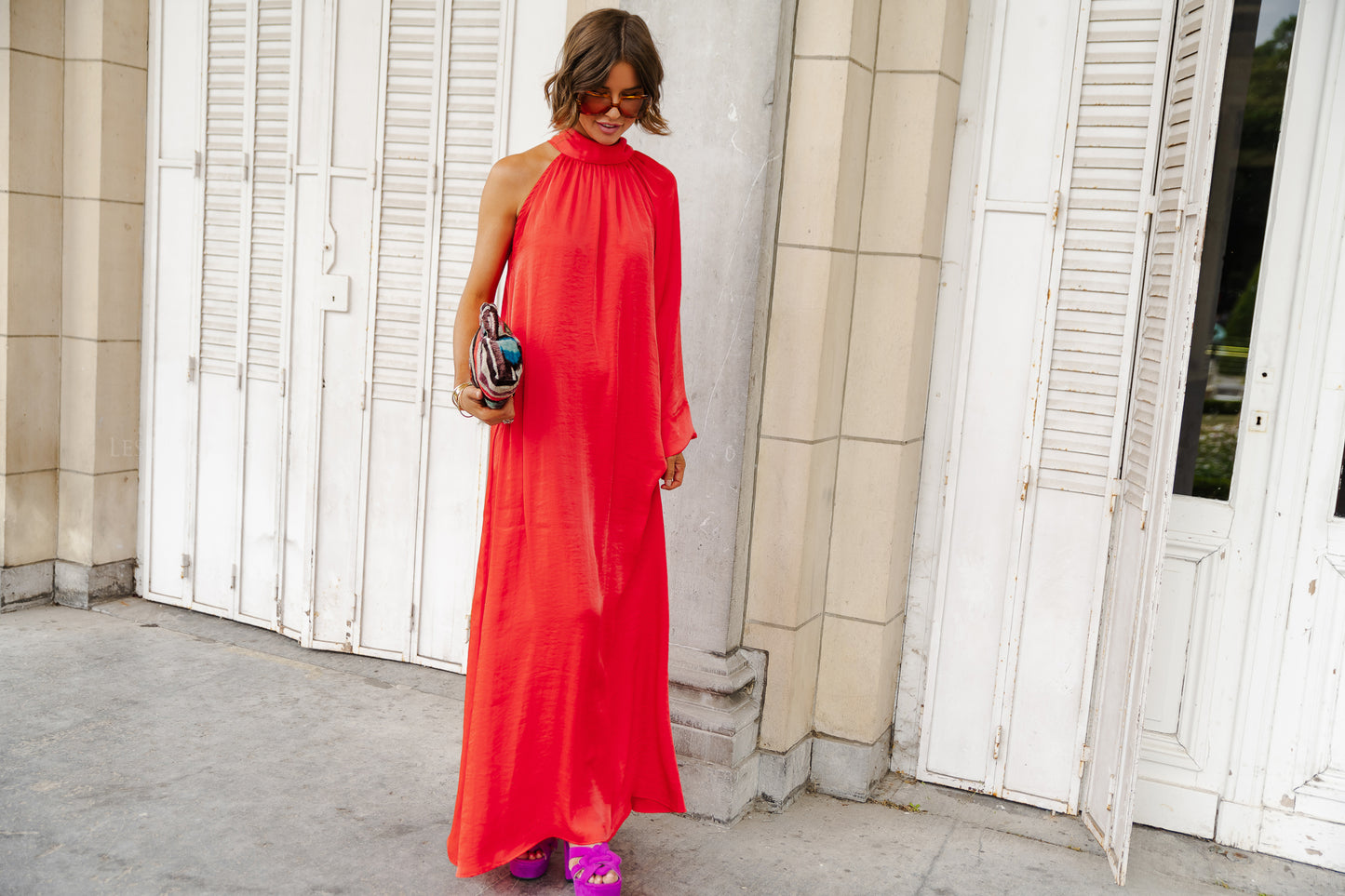 <tc>Chloe ein Schulter langes Kleid orange</tc>