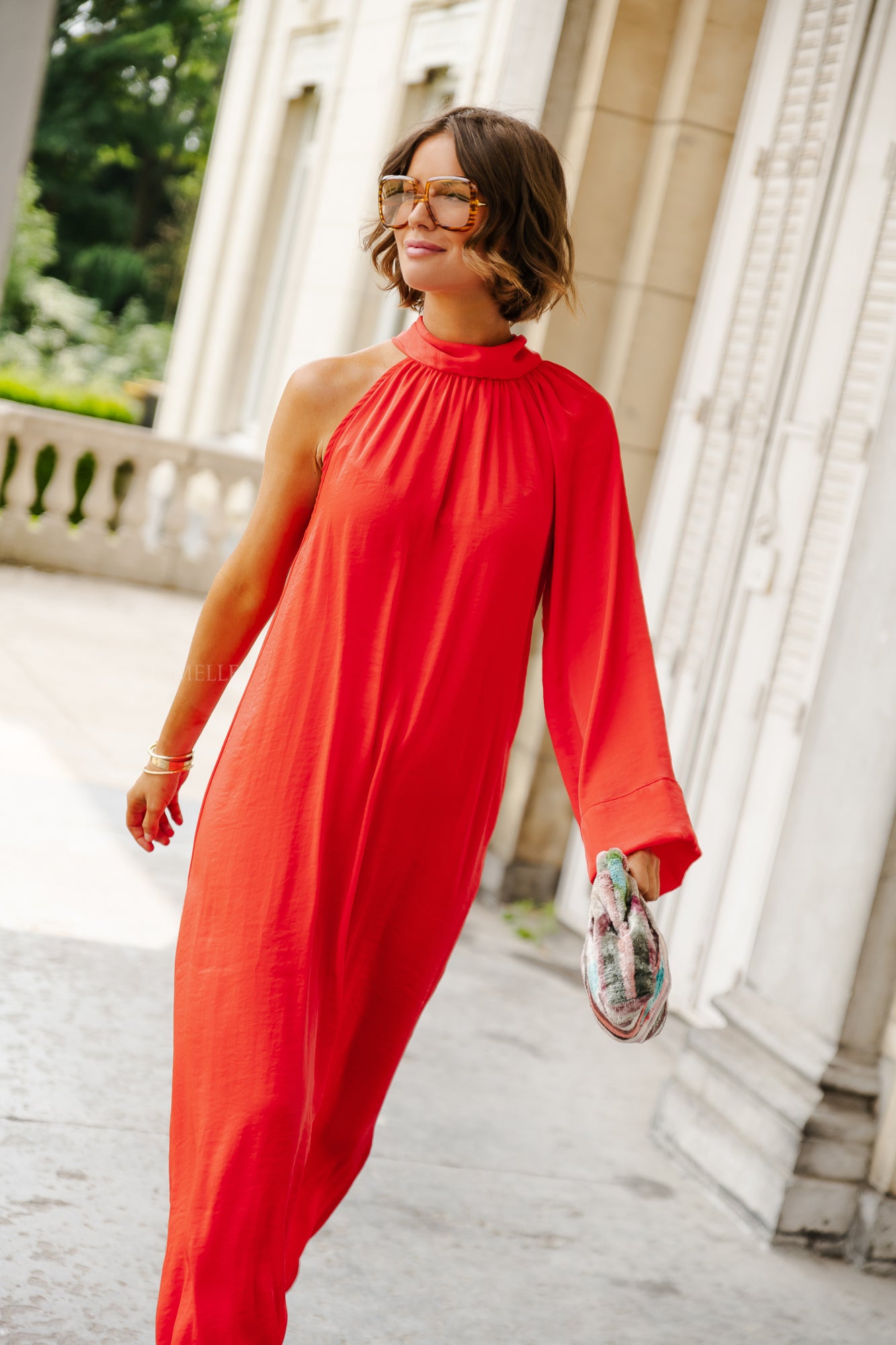 <tc>Chloe ein Schulter langes Kleid orange</tc>