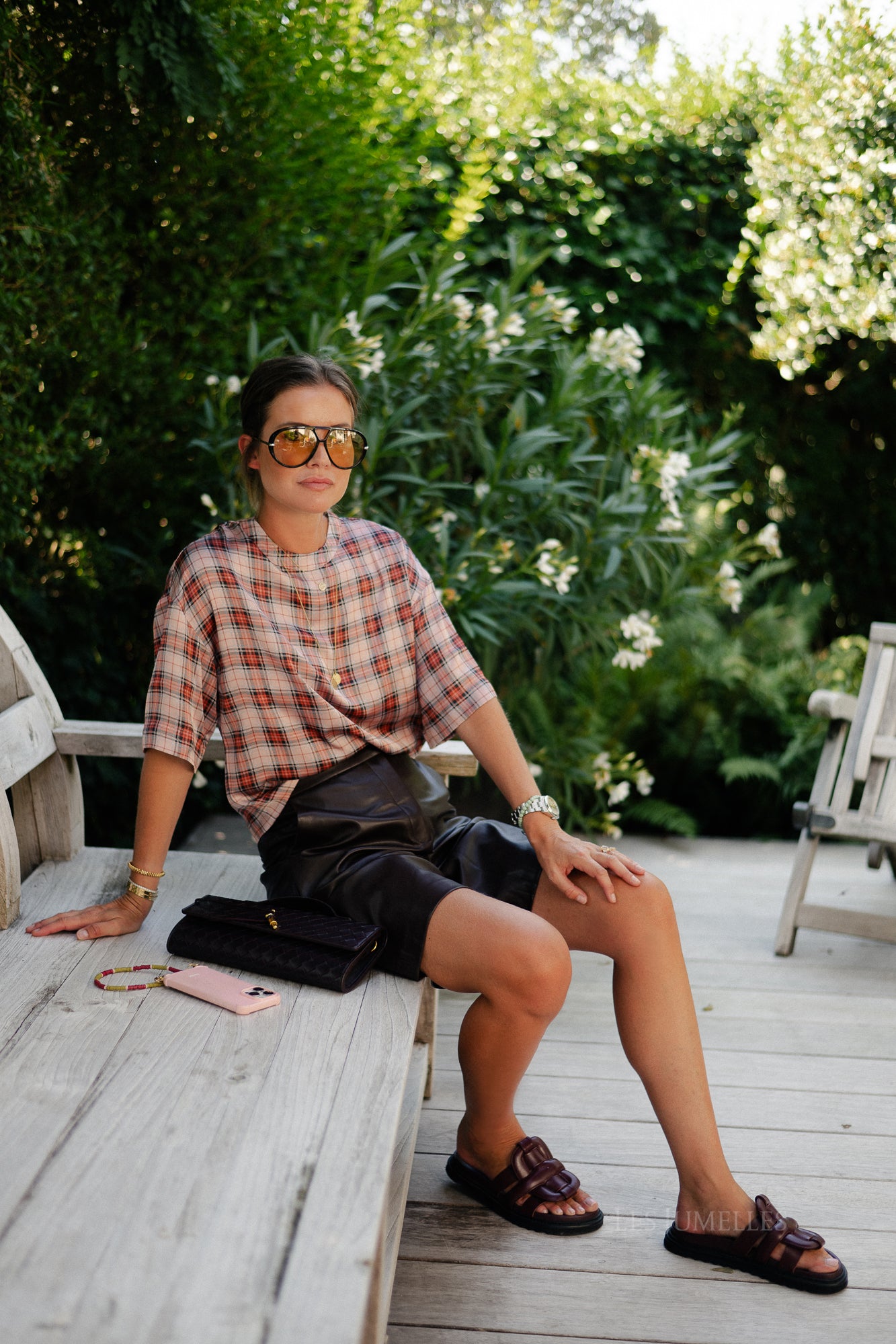 Yasmeen T-shirt blouse pink check