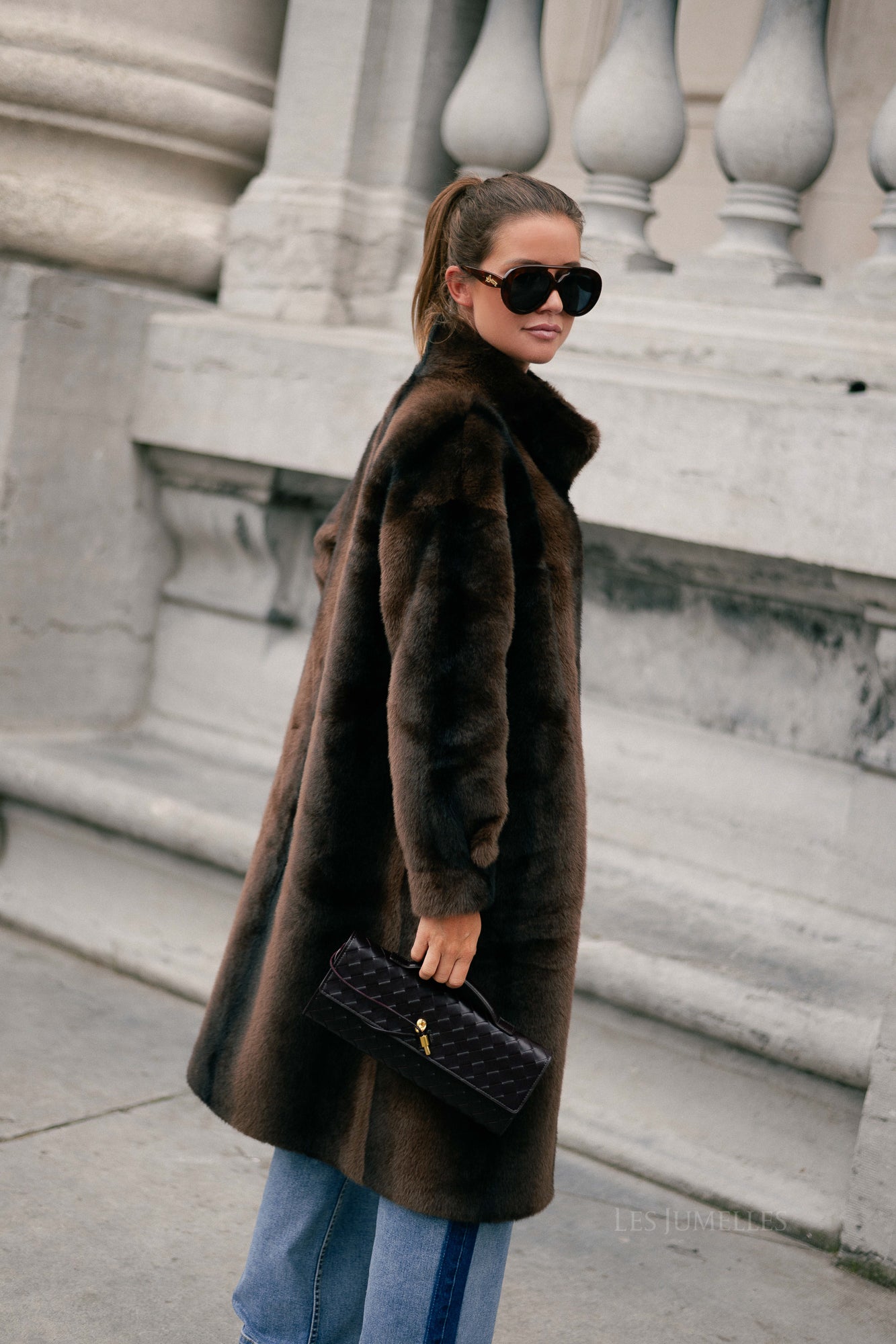 Marie faux fur coat brown