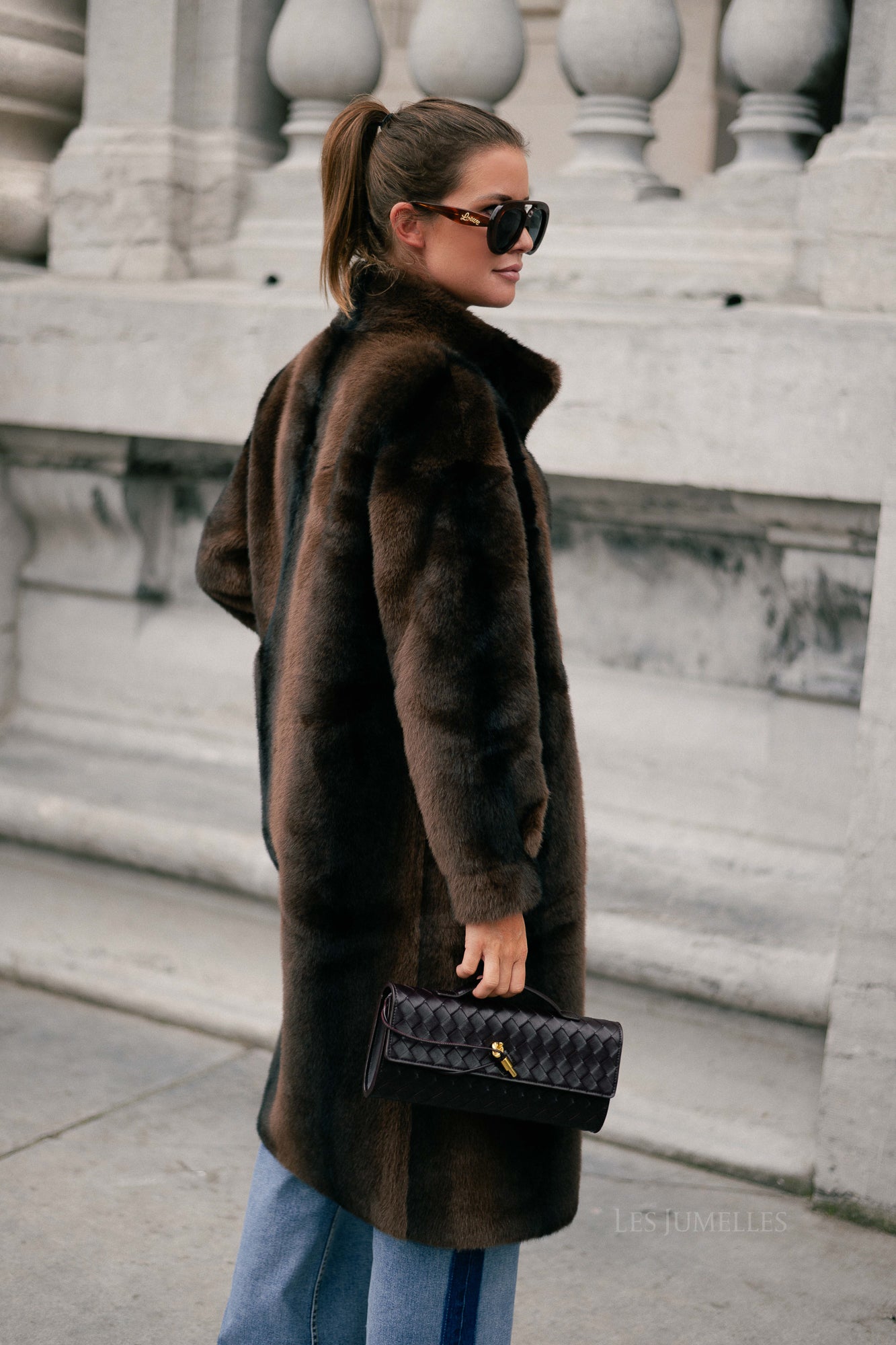 Marie faux fur coat brown
