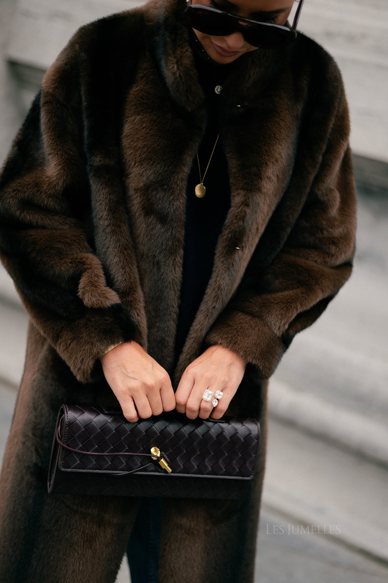 Marie faux fur coat brown