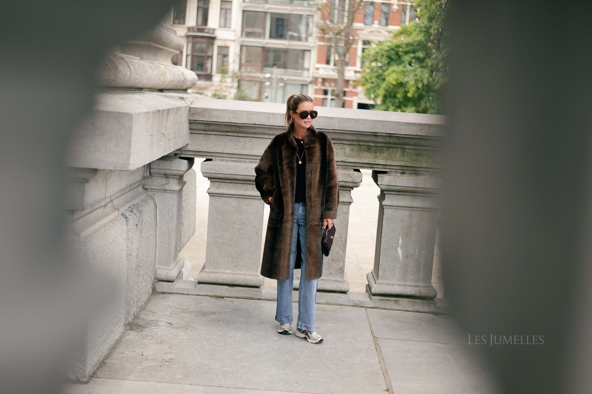 Marie faux fur coat brown
