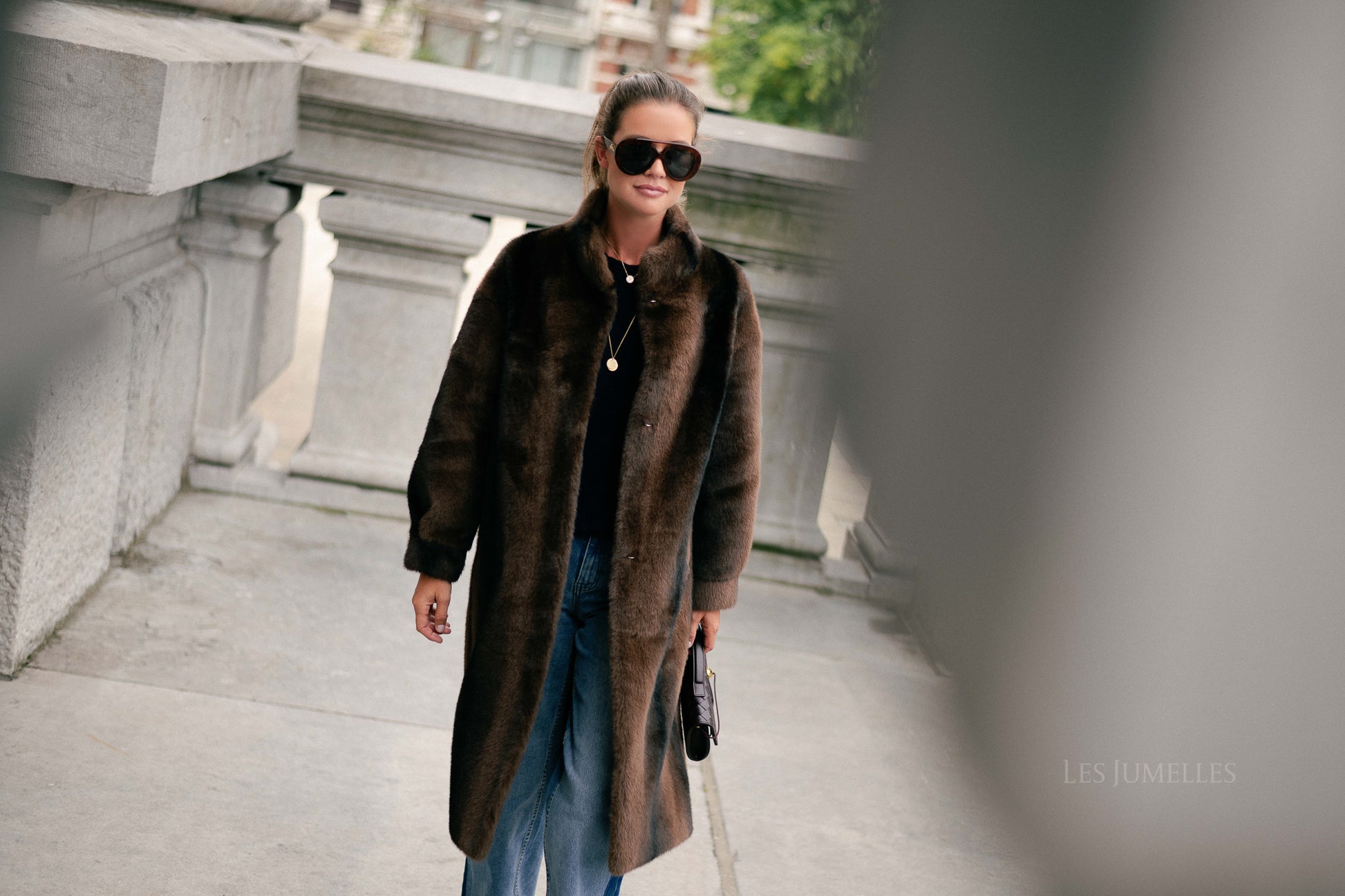 Marie faux fur coat brown