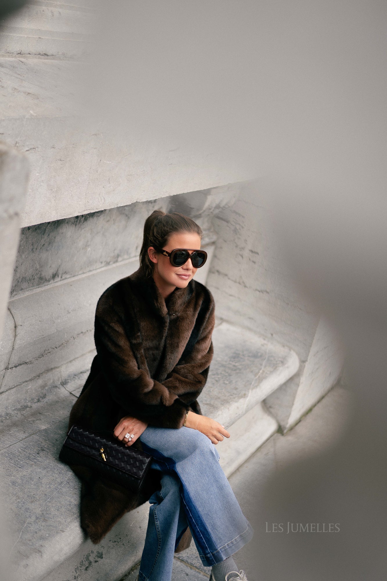 Marie faux fur coat brown