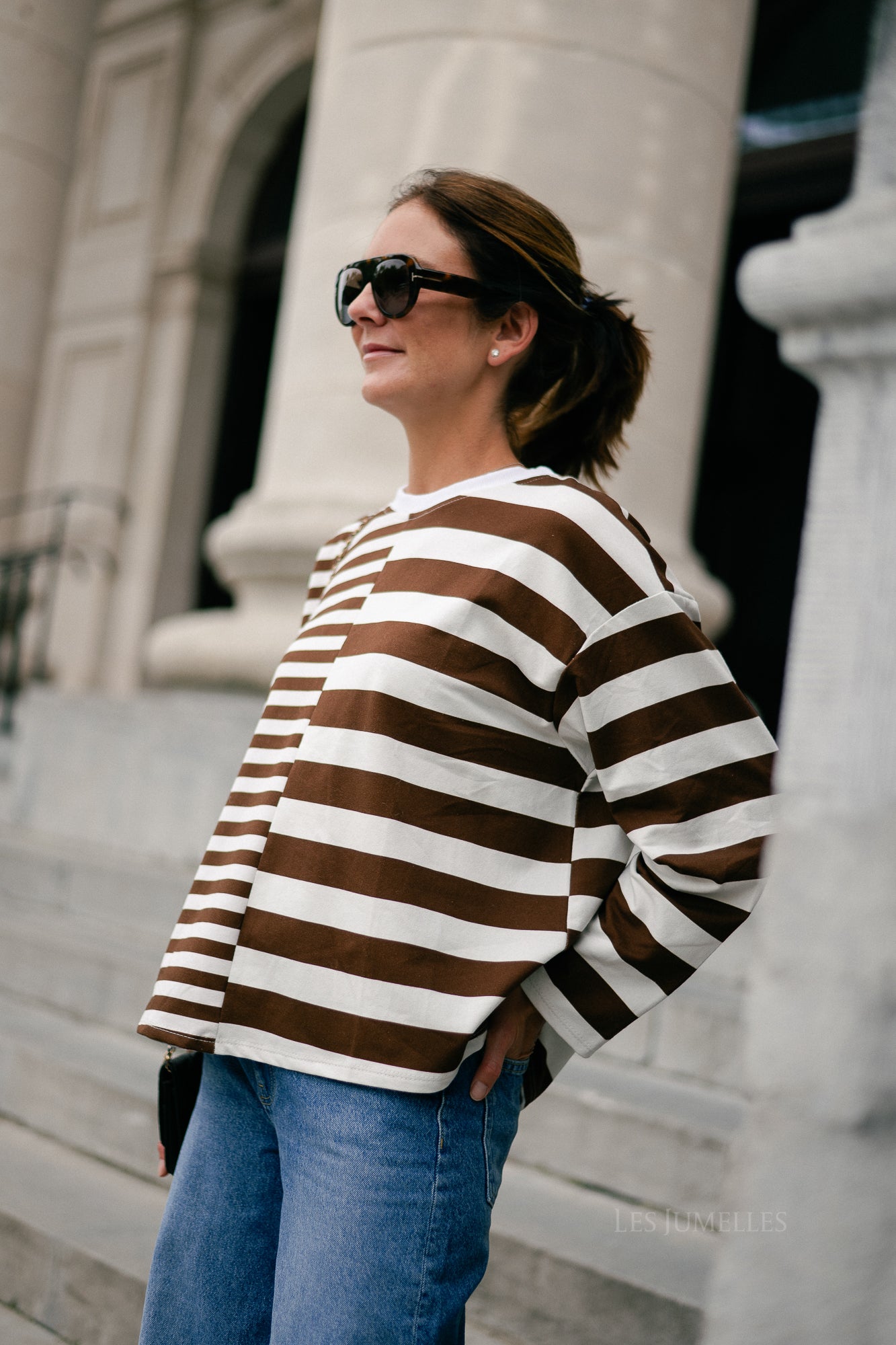 Teonna striped longsleeve brown