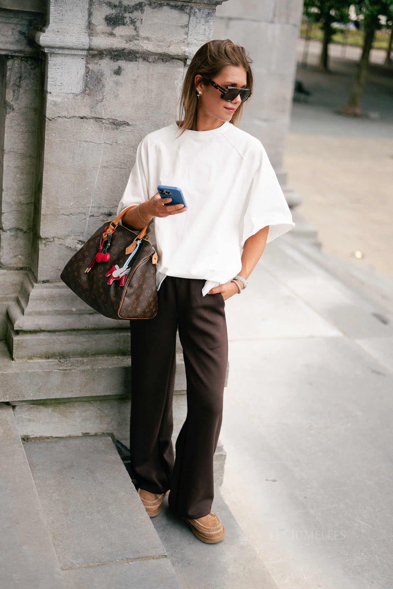 VIReflect RW wide sweat pants coffee bean