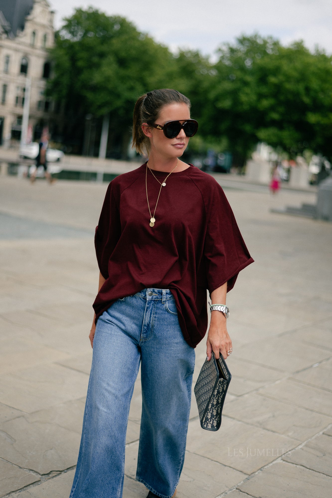 T-shirt Jeanne bordeaux