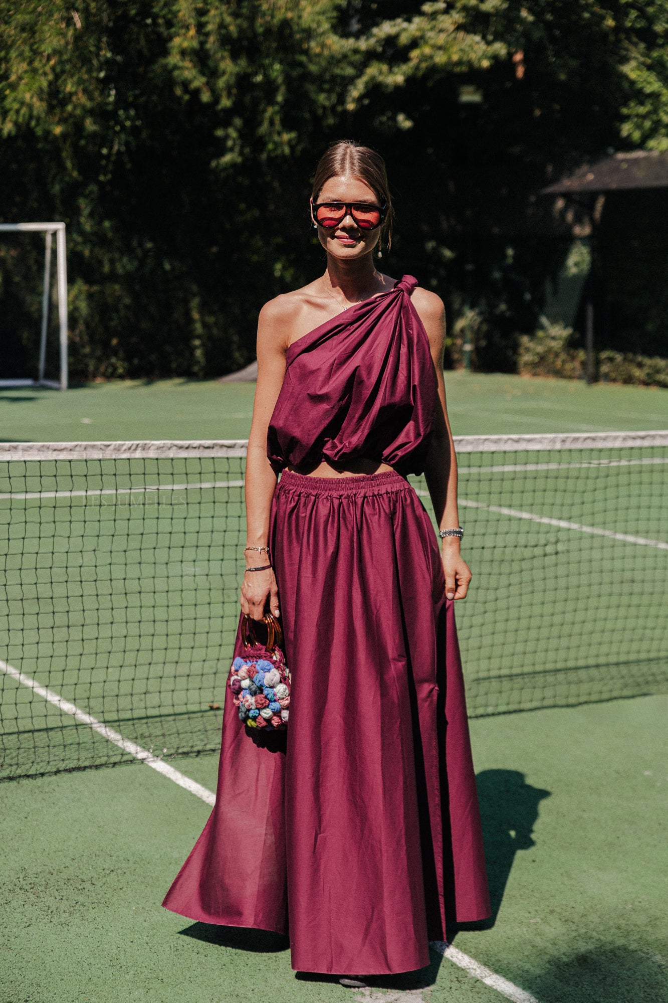 Fran one shoulder top burgundy