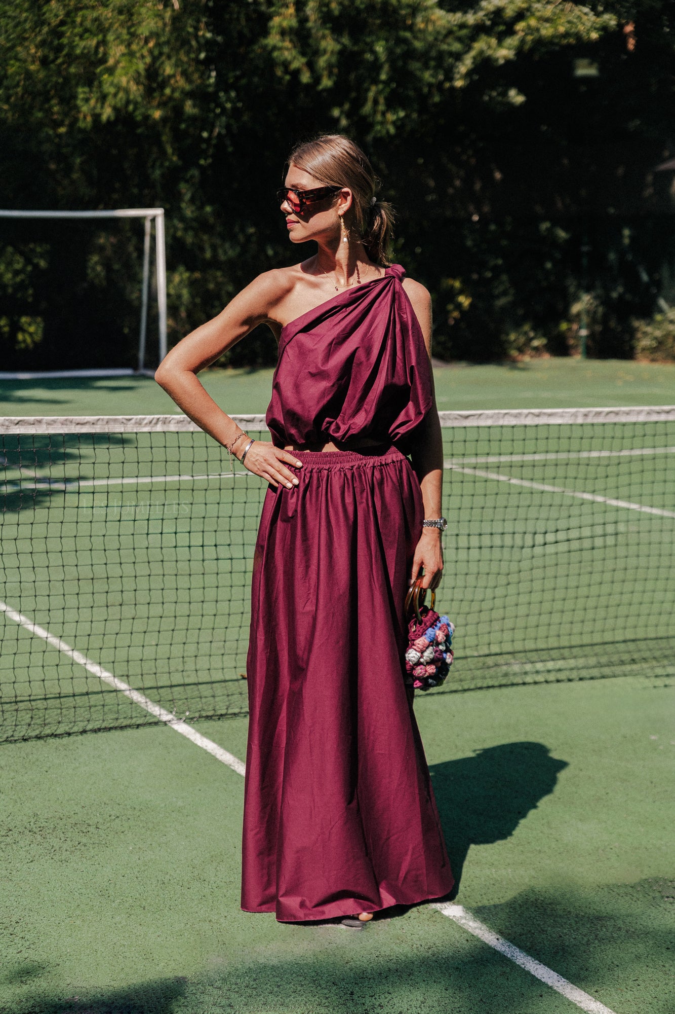 Fran one shoulder top burgundy