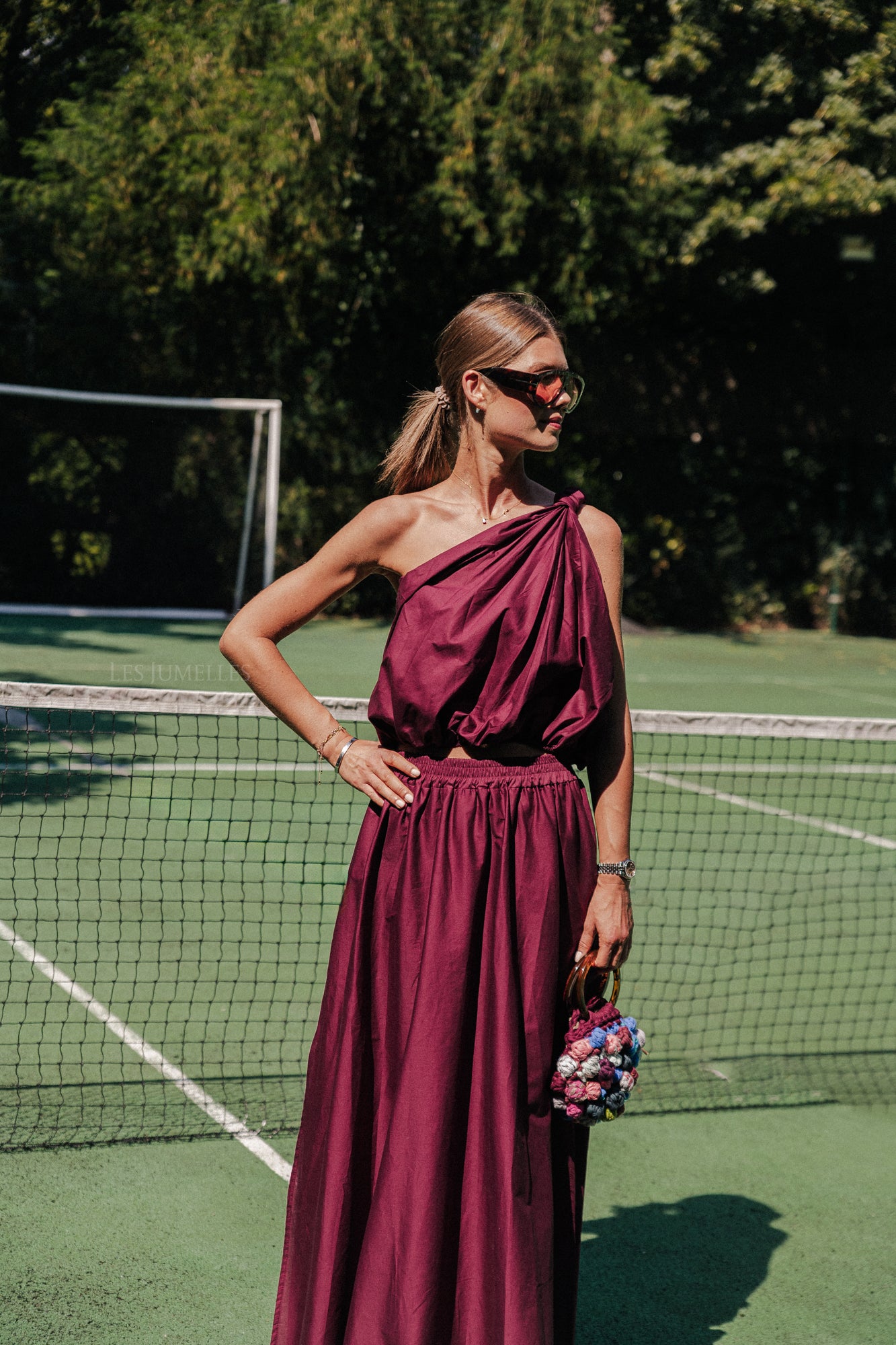 Fran one shoulder top burgundy