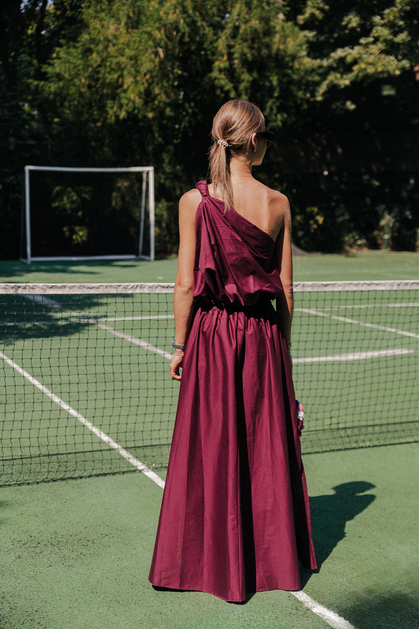 Fran one shoulder top burgundy