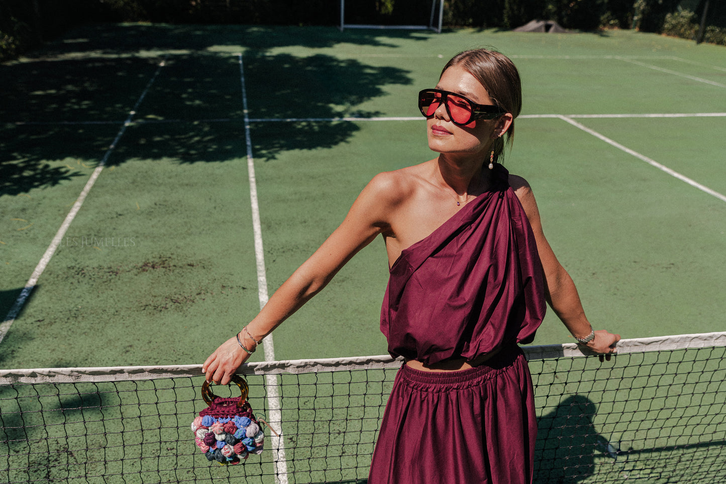 Fran one shoulder top burgundy