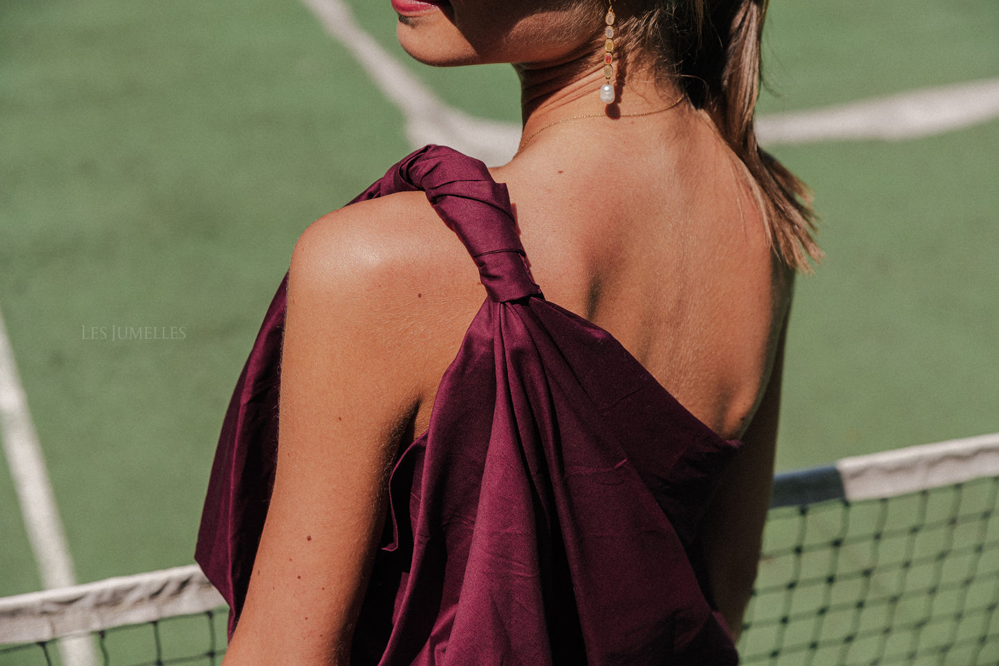 Fran one shoulder top burgundy