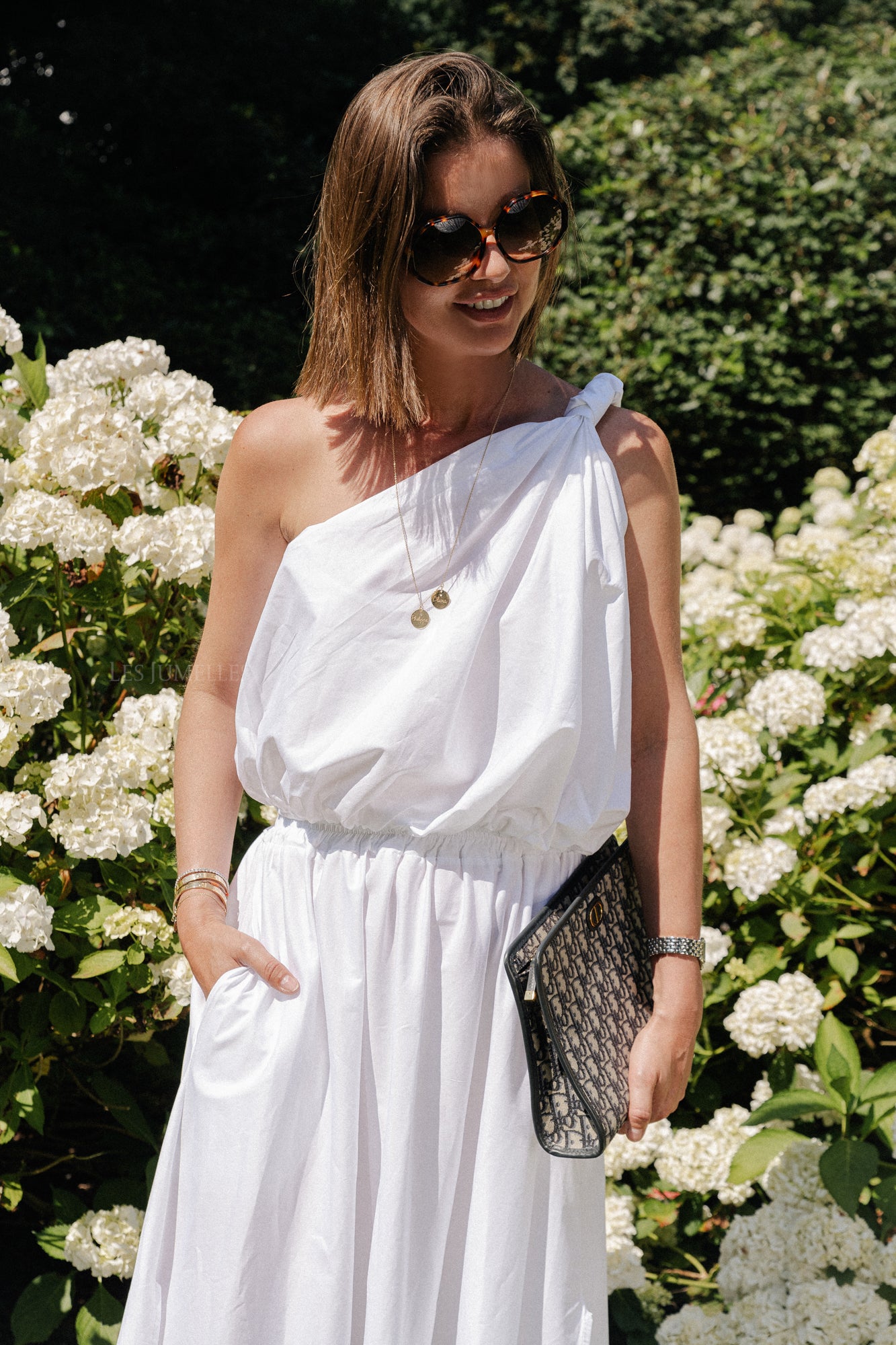 Haut asymétrique Fran blanc