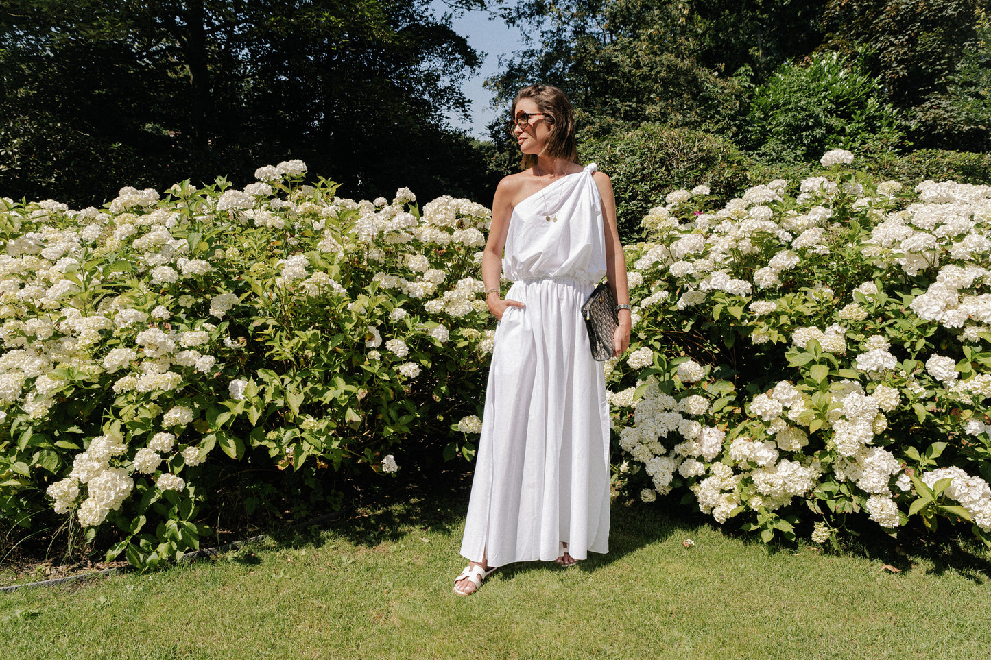 Haut asymétrique Fran blanc
