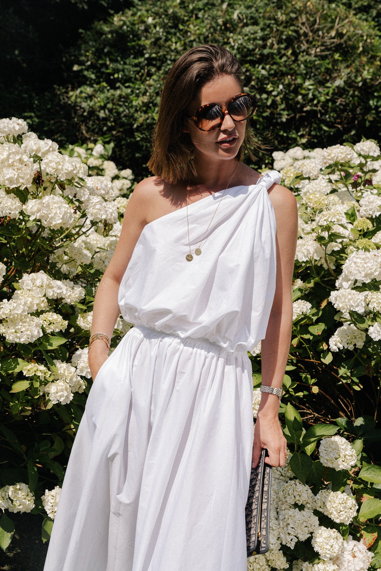 Haut asymétrique Fran blanc