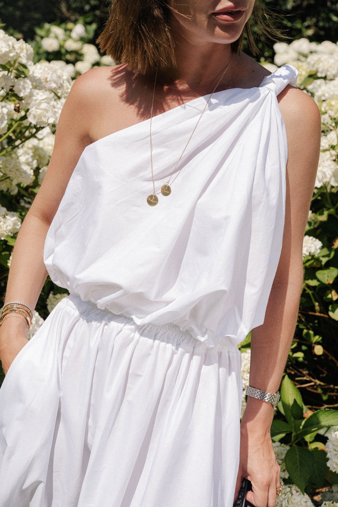 Haut asymétrique Fran blanc