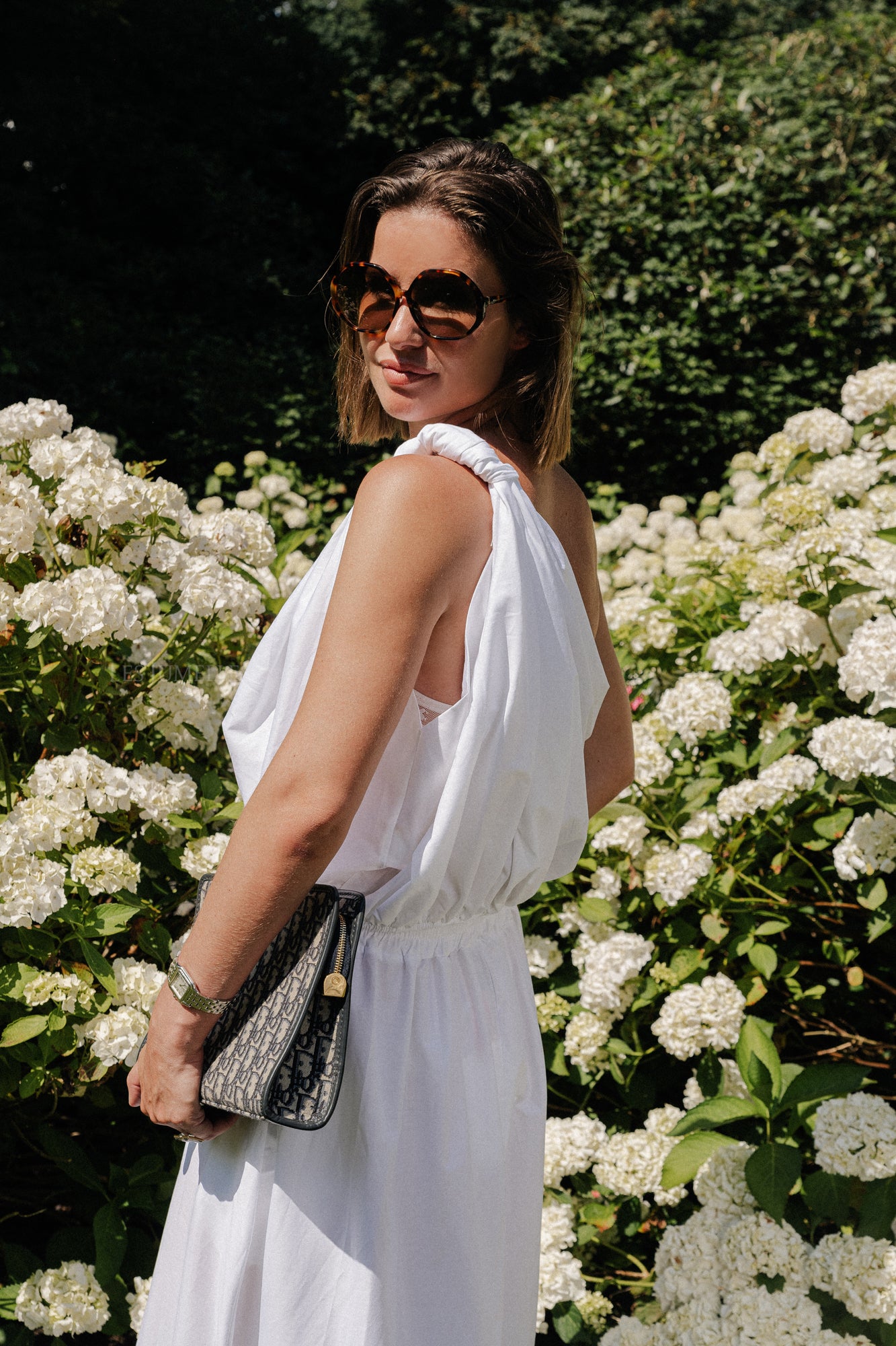 Haut asymétrique Fran blanc