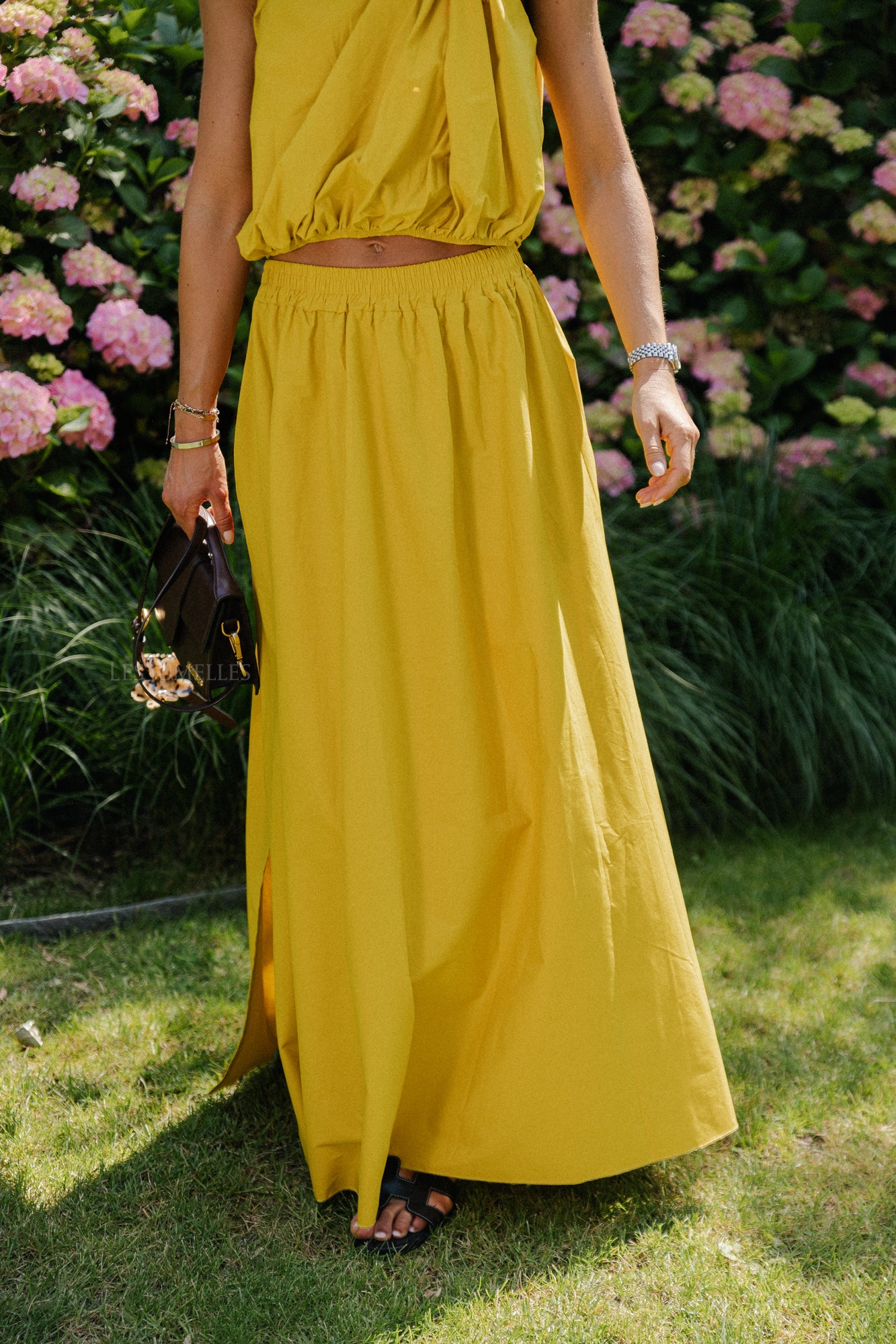 Fran one shoulder top ochre