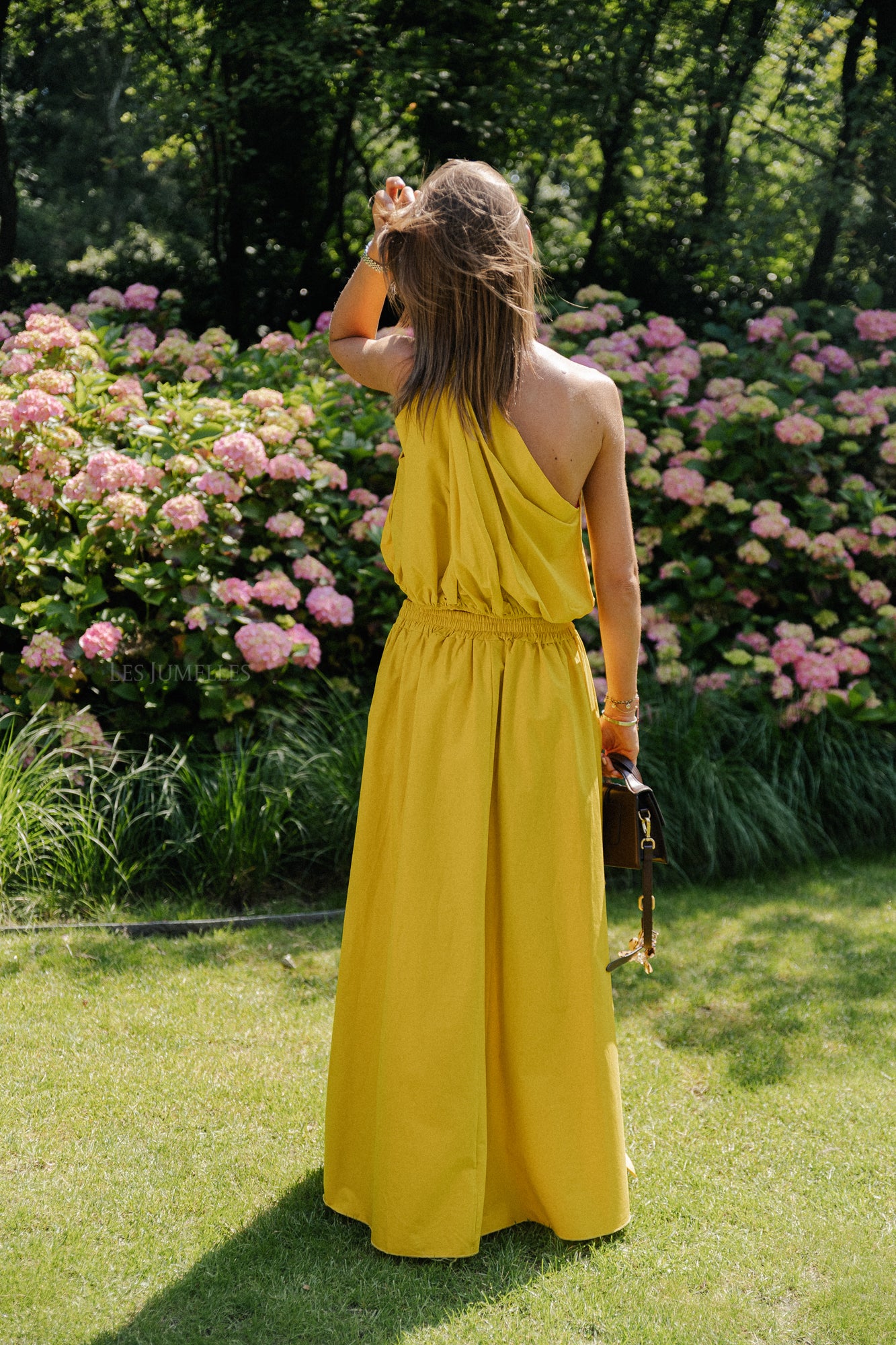 Fran one shoulder top ochre
