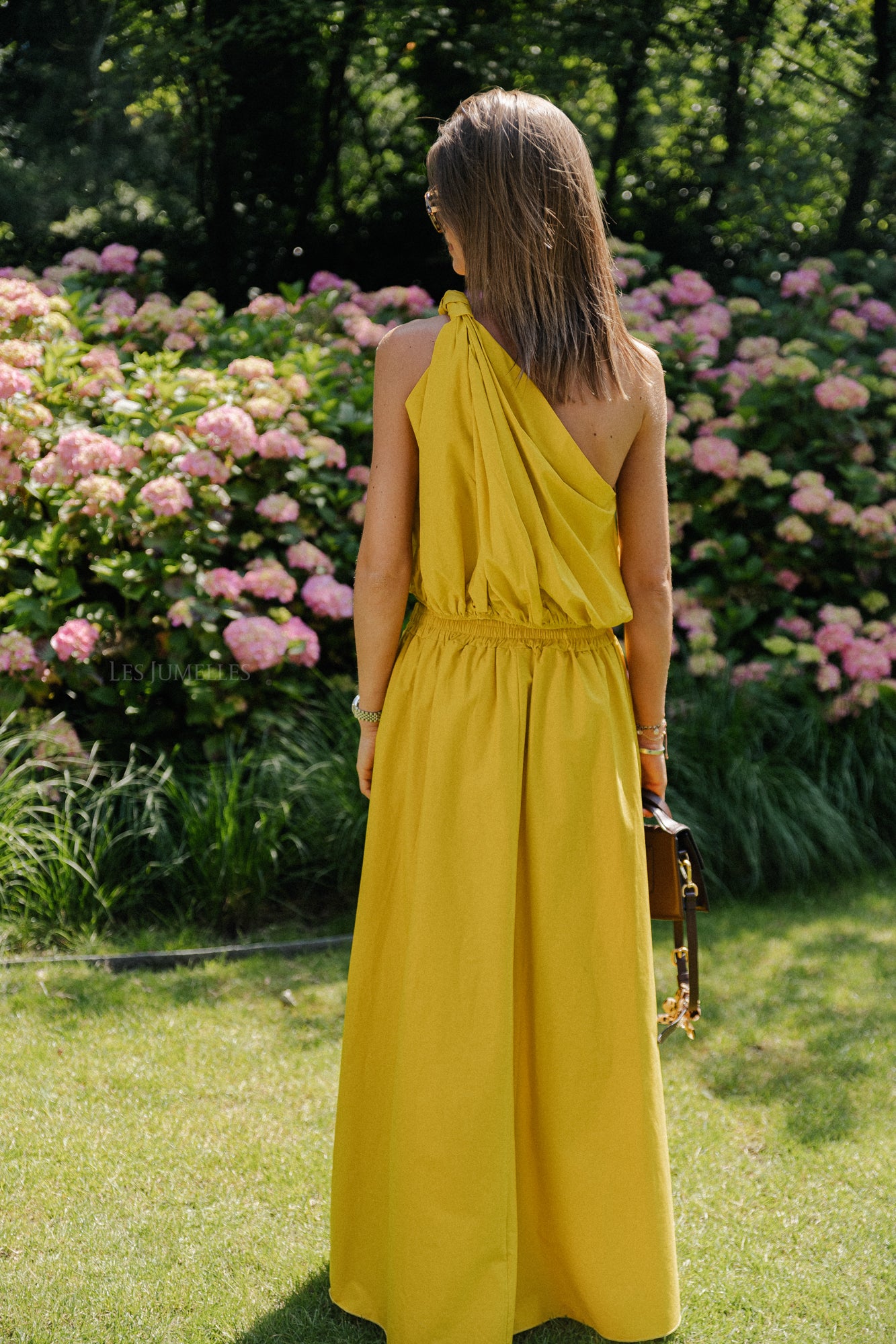 Fran one shoulder top ochre