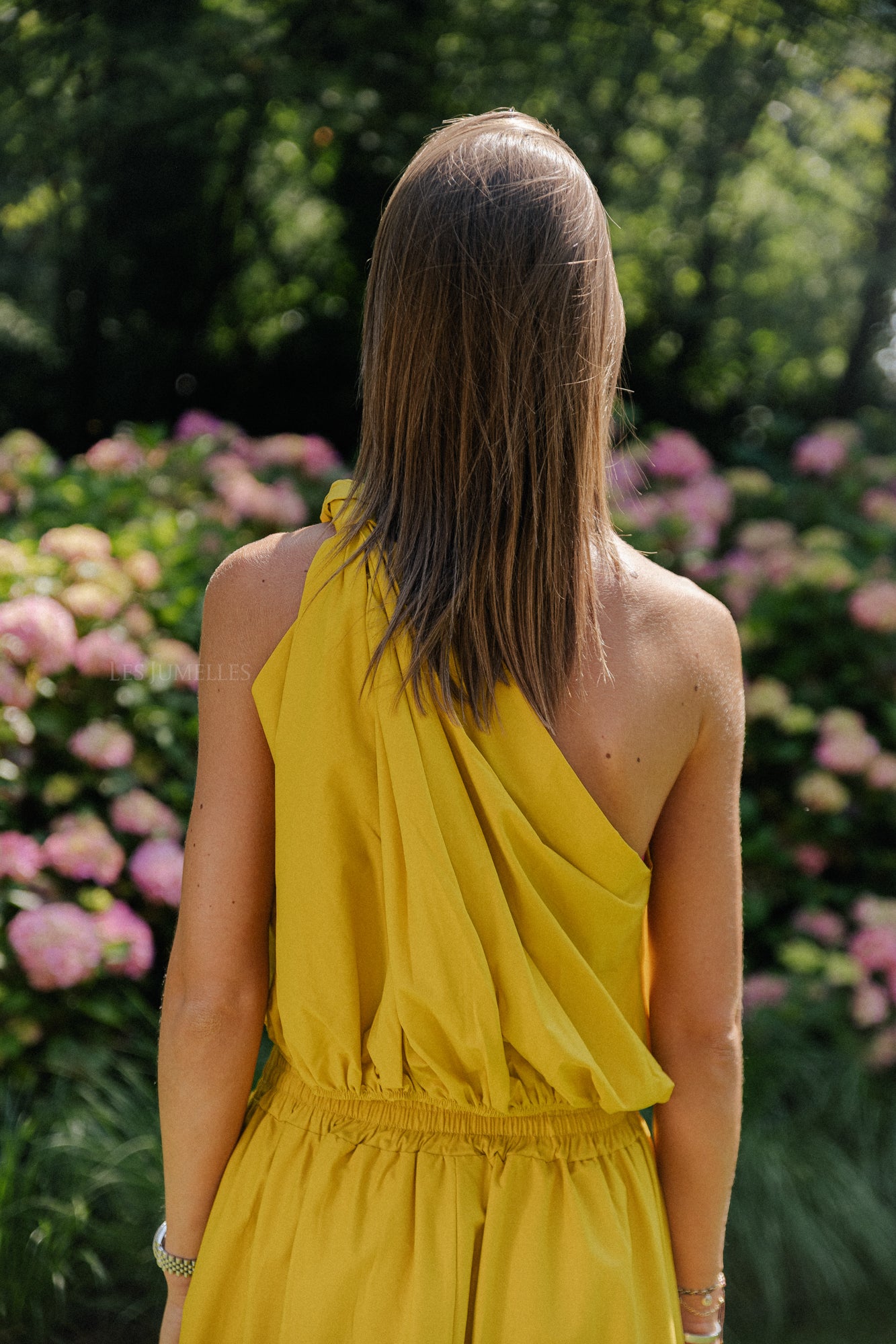 Fran one shoulder top ochre