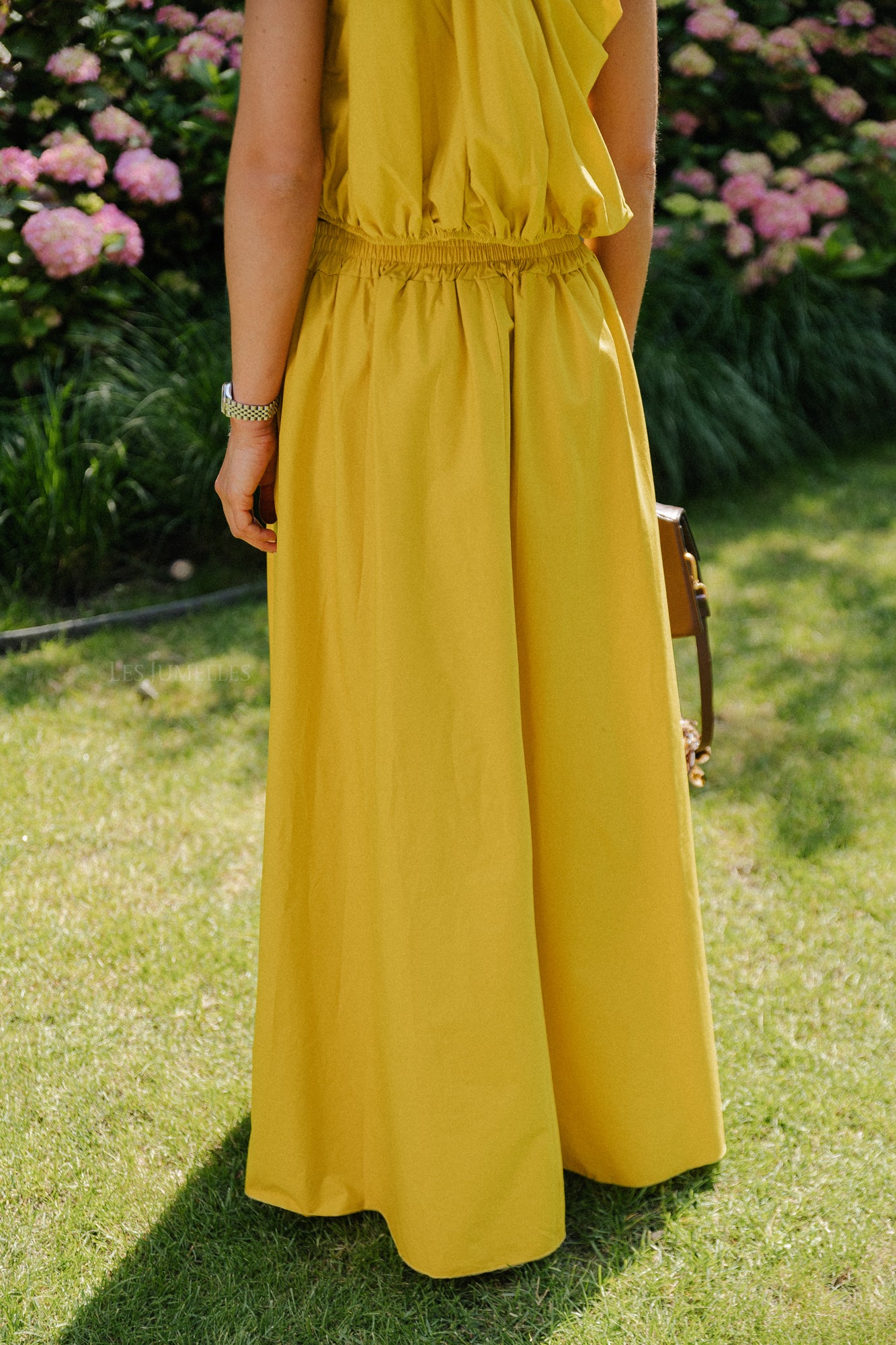 Fran one shoulder top ochre