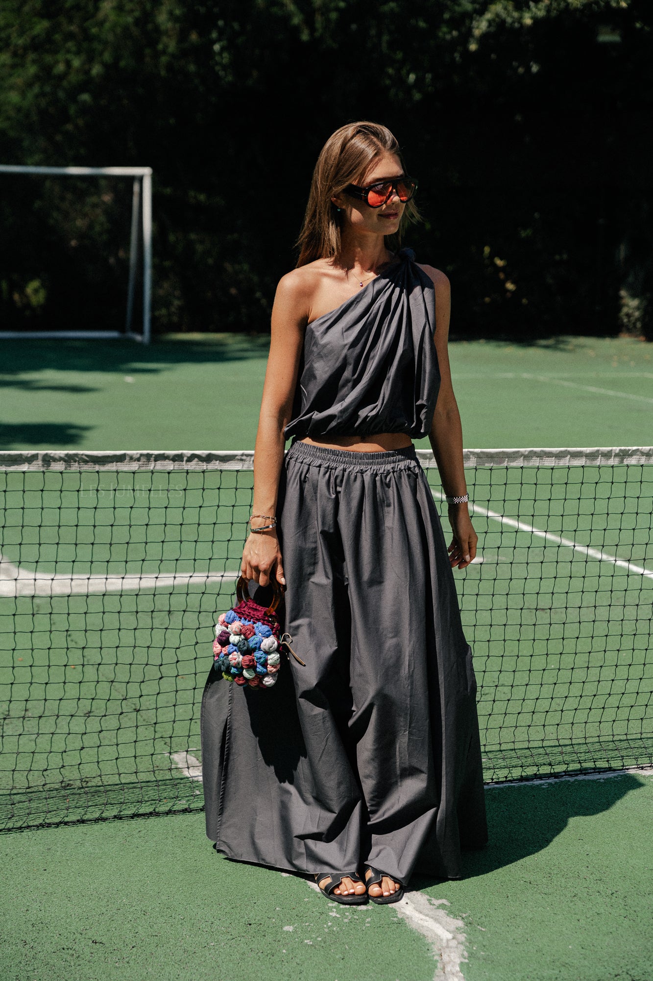 Haut asymétrique Fran anthracite