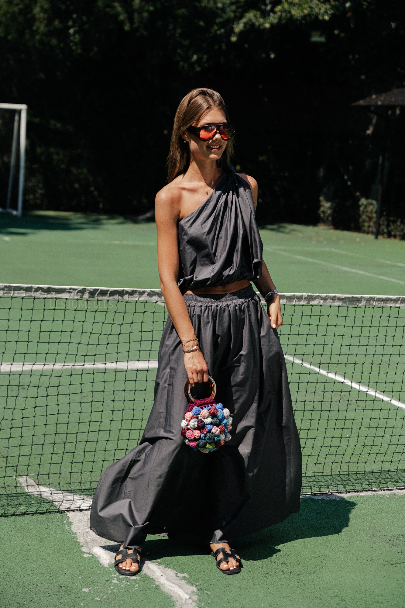 Haut asymétrique Fran anthracite