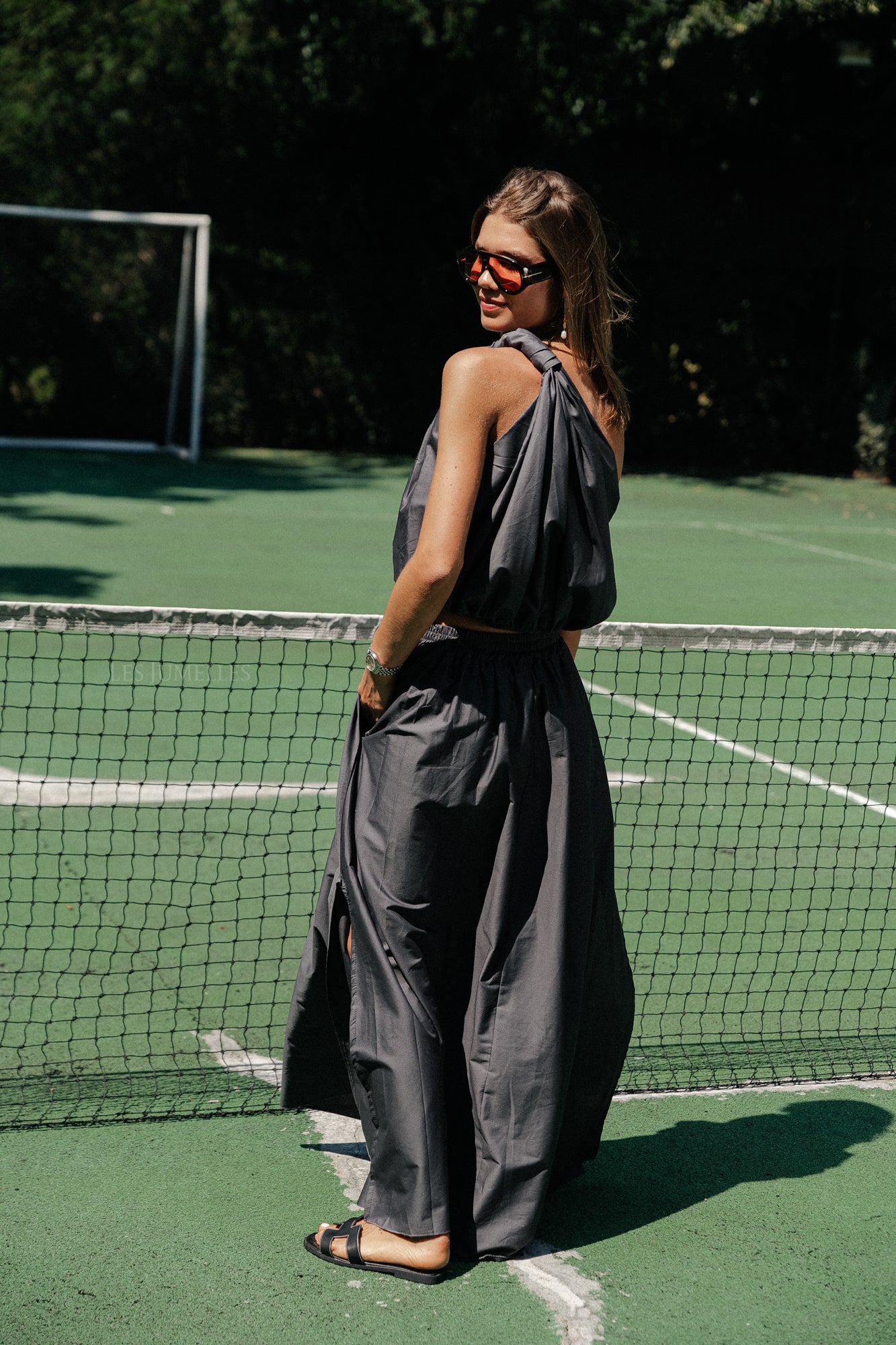 Haut asymétrique Fran anthracite