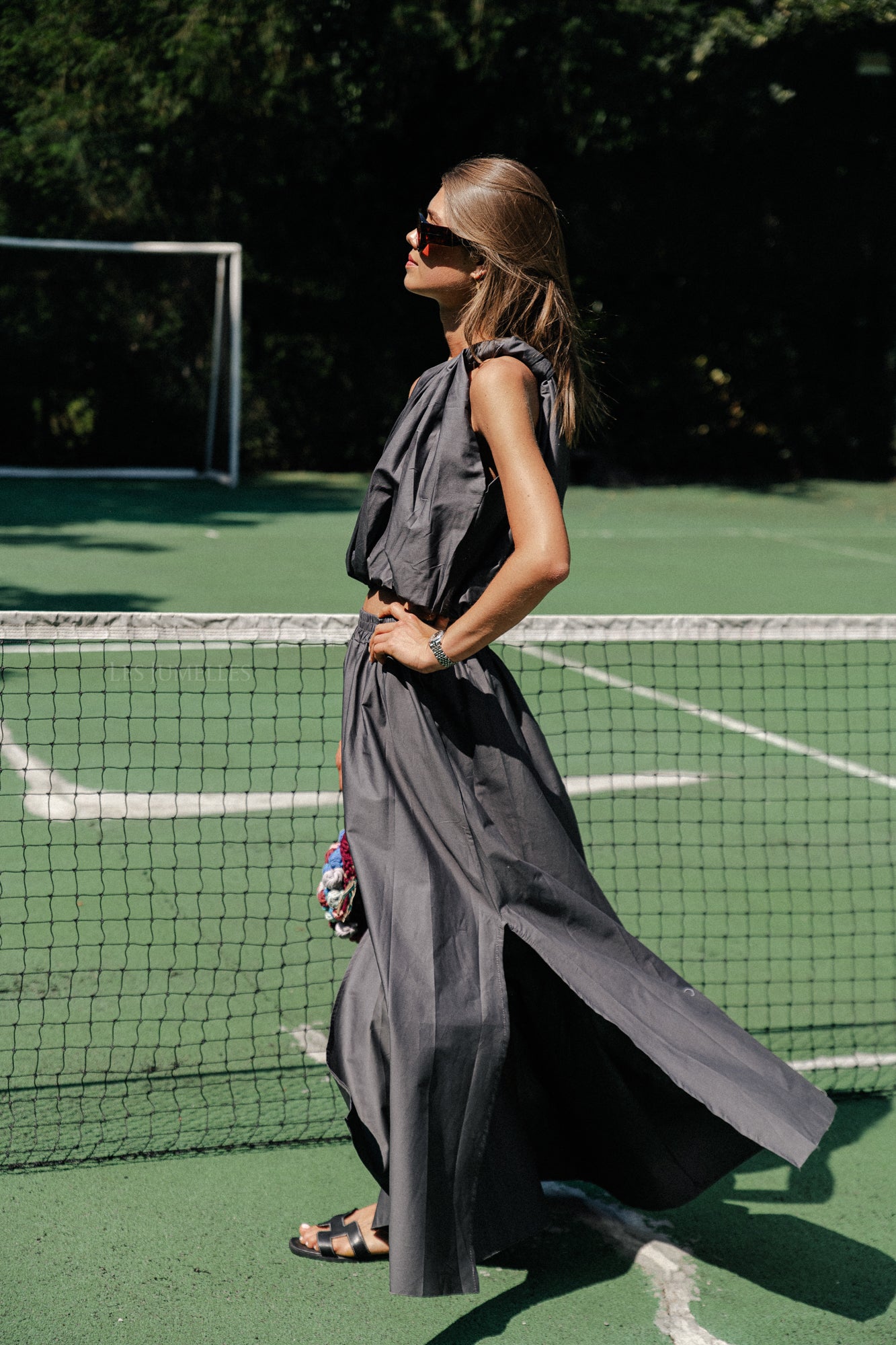 Haut asymétrique Fran anthracite