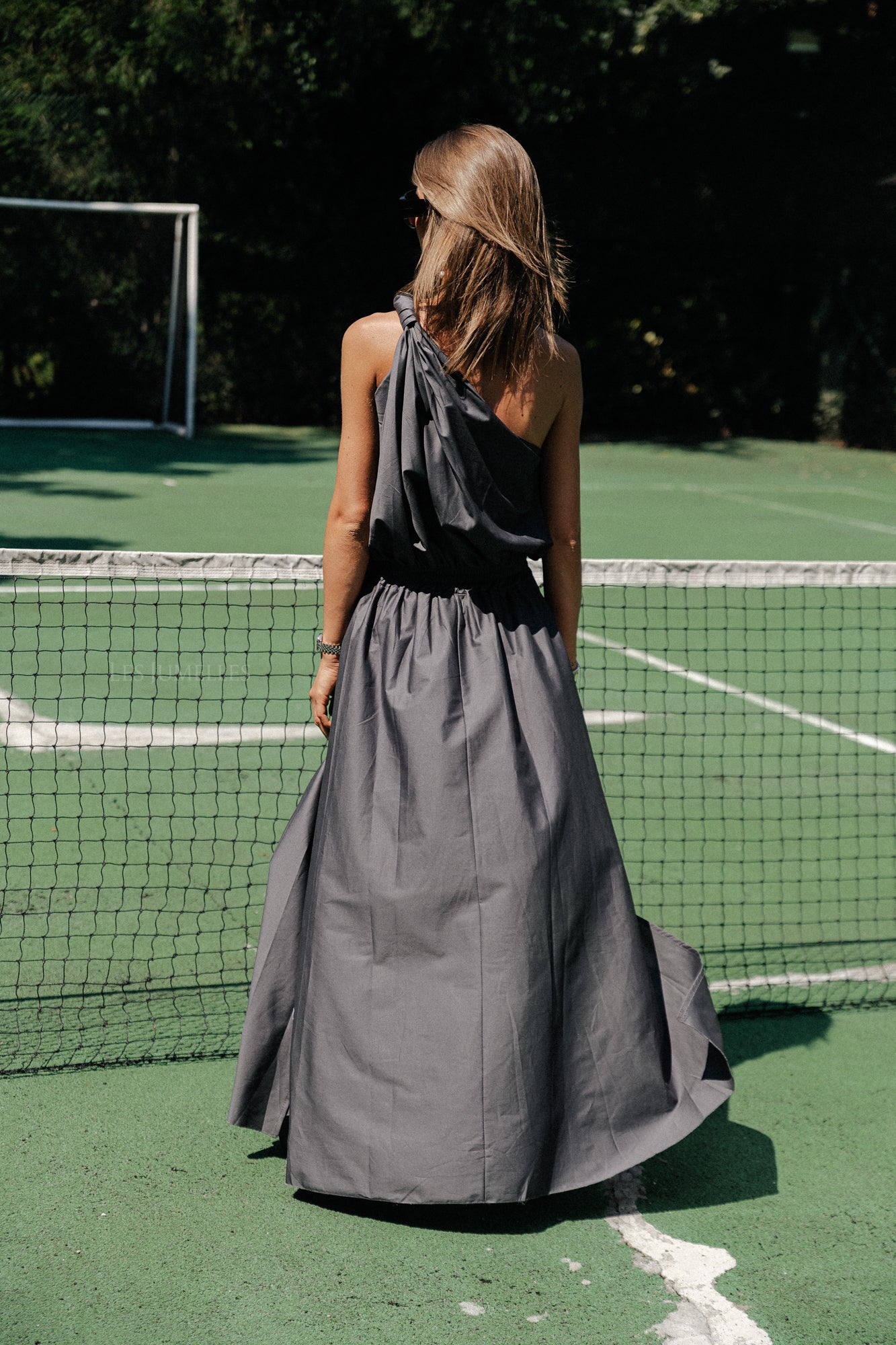Haut asymétrique Fran anthracite