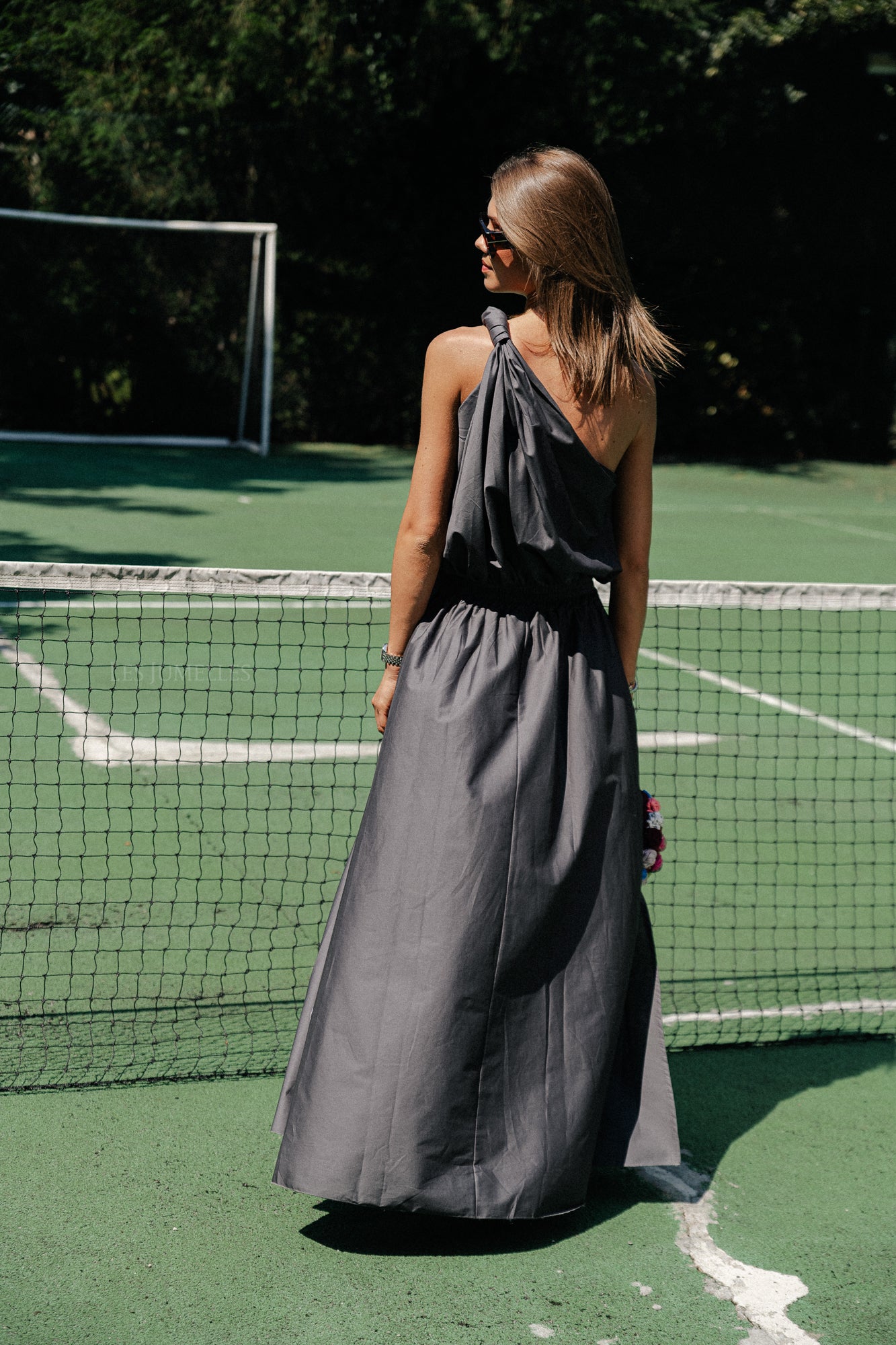 Haut asymétrique Fran anthracite