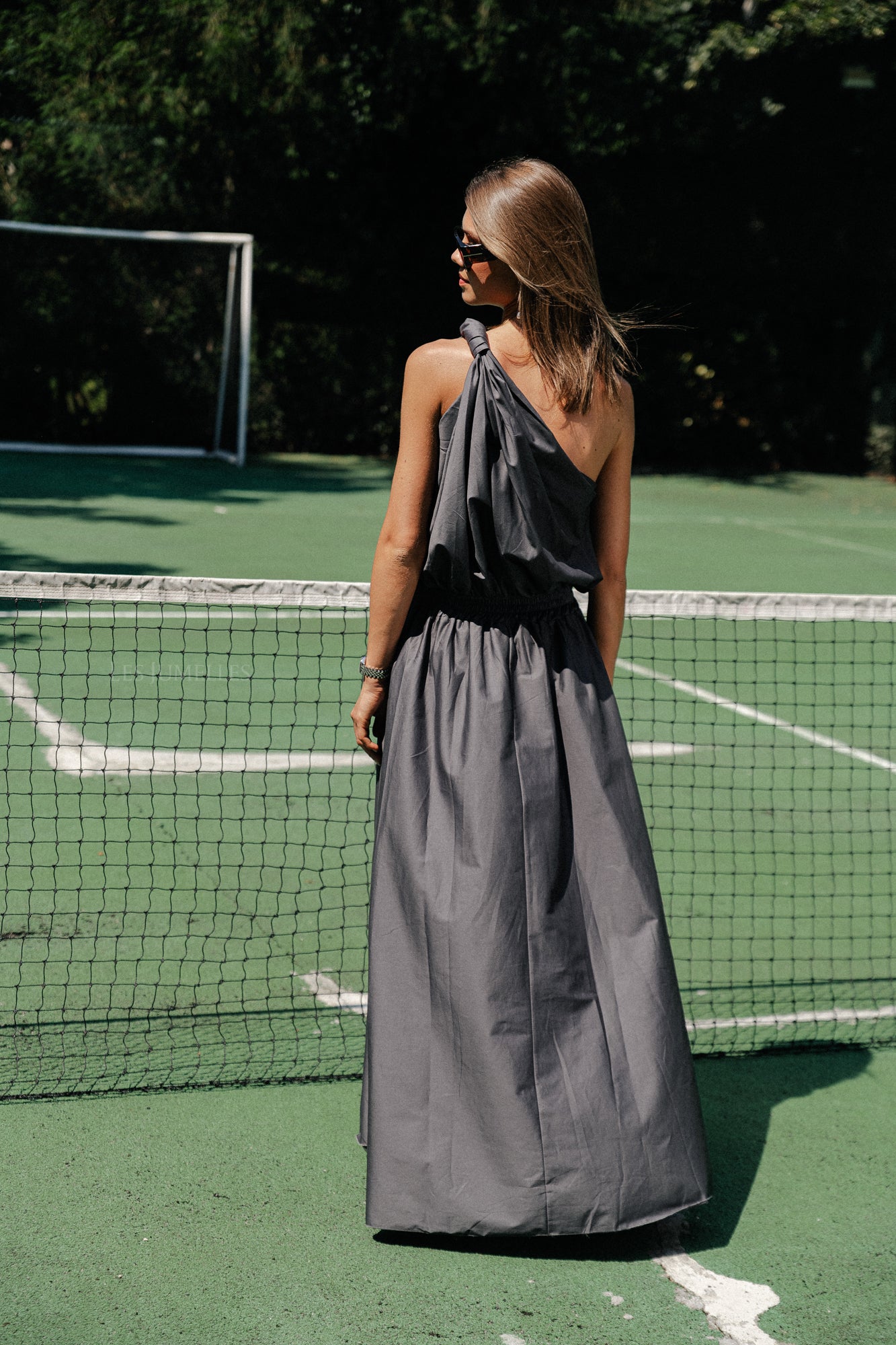 Haut asymétrique Fran anthracite