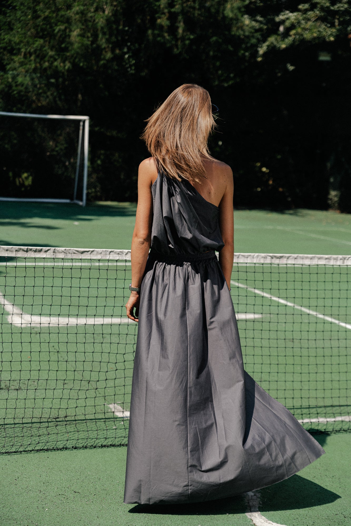 Haut asymétrique Fran anthracite